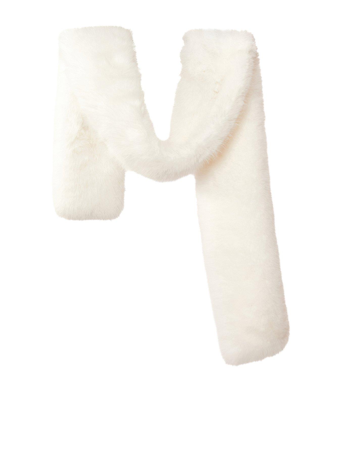 Quiz White Faux Fur Scarf