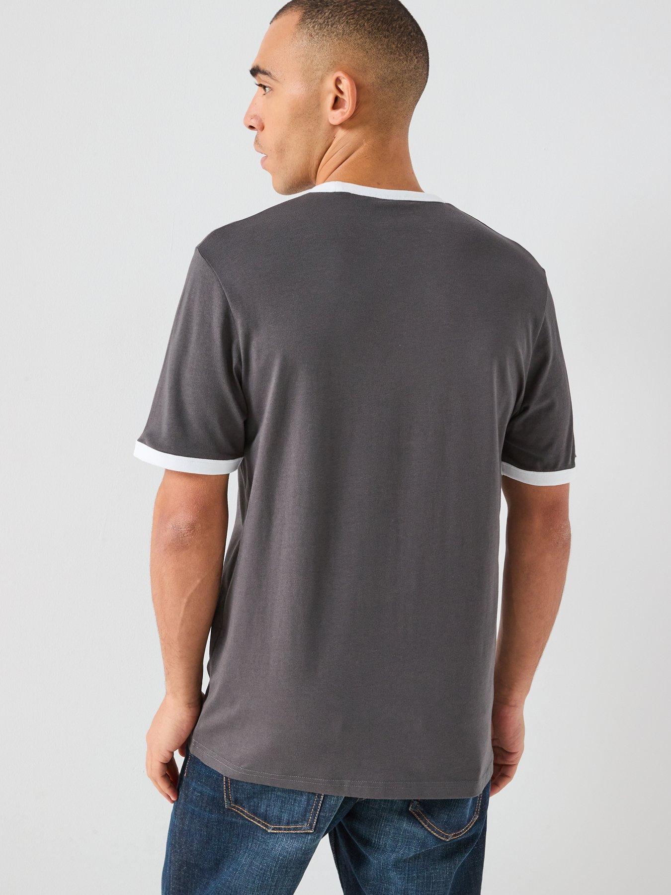 Lyle & Scott Crew Neck Contrast trim Ringer T-Shirt - Grey | Very