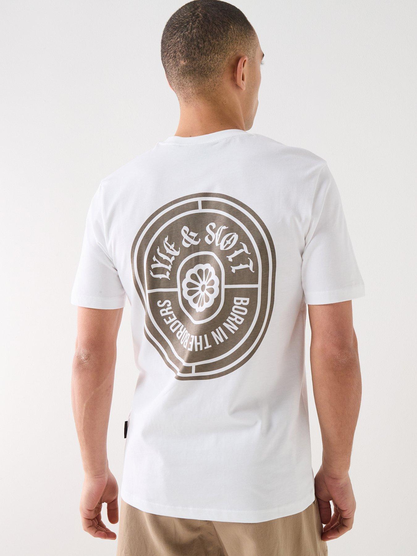 Image 1 of 6 of Lyle & Scott Borders Label Graphic T-Shirt - White