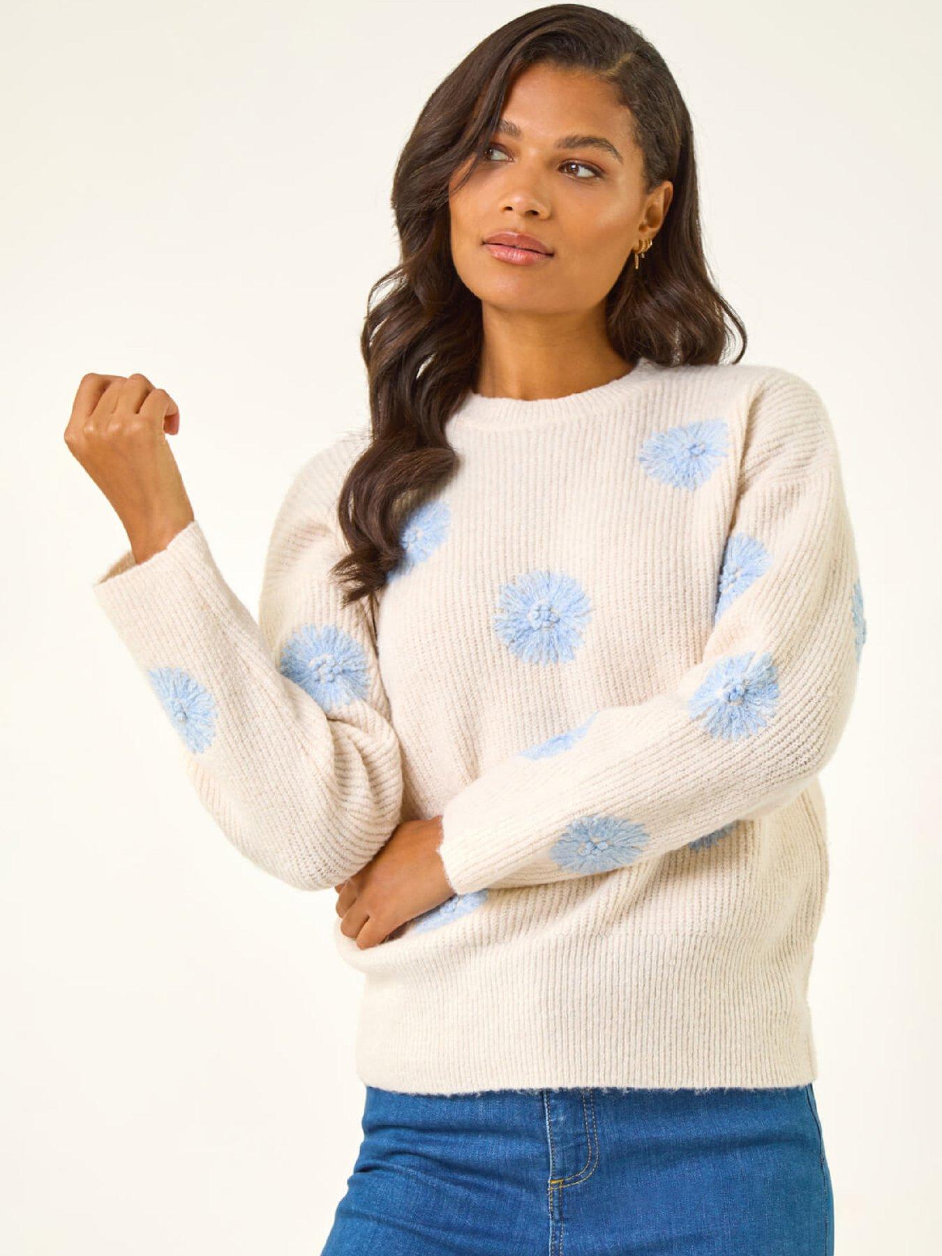 Image 5 of 5 of Roman Scattered Flower Knit Jumper - Ivory
