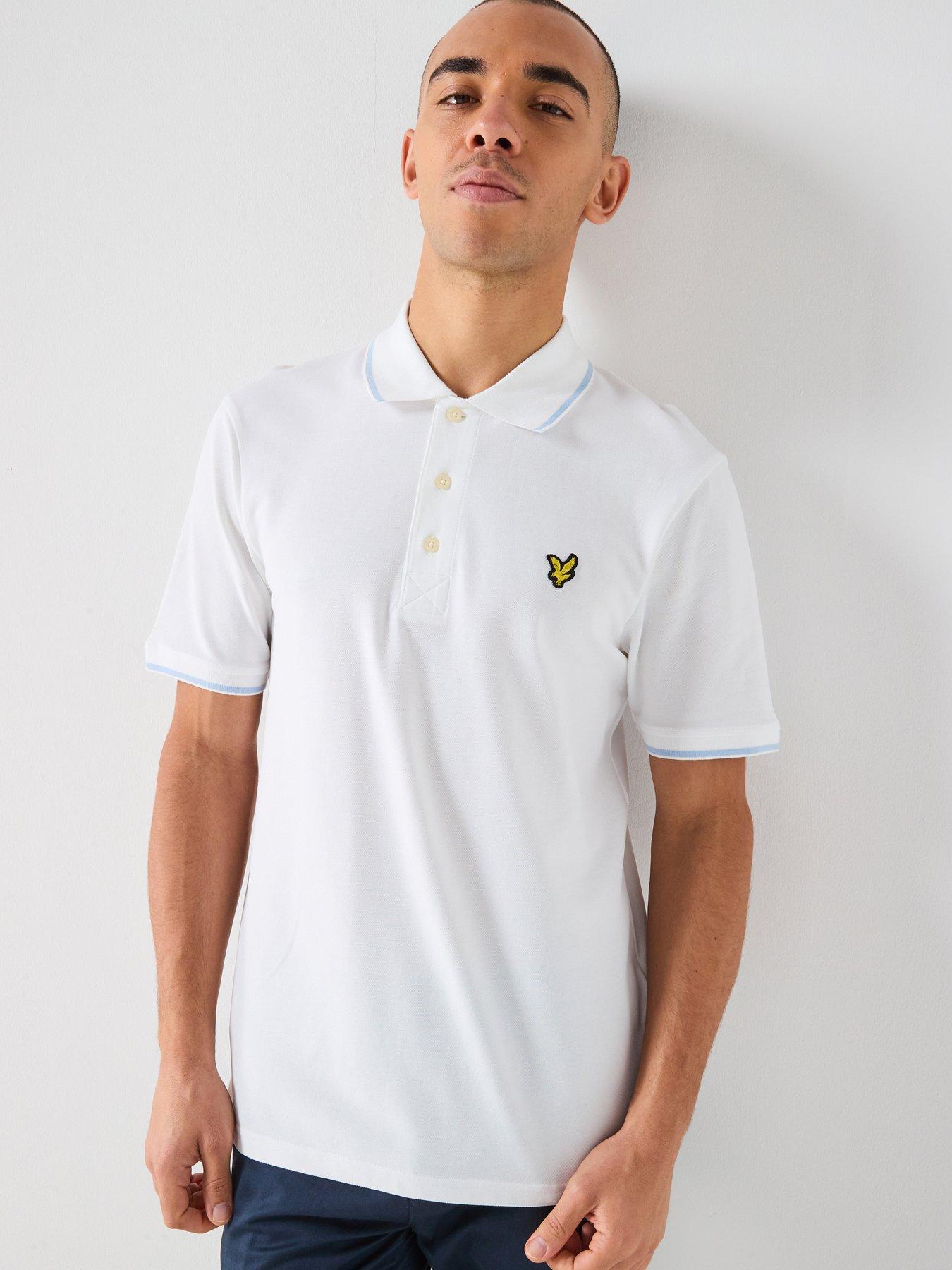 Image 1 of 4 of Lyle & Scott Tipped Polo Shirt - White