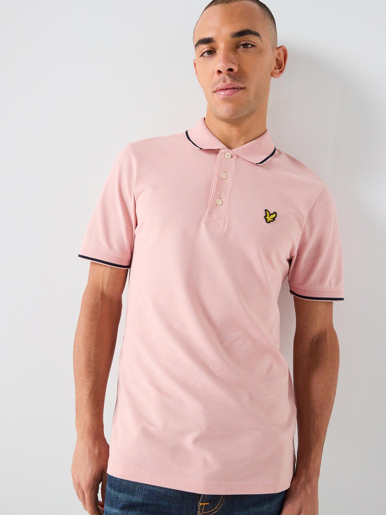 Lyle & Scott Tipped Polo Shirt, Pink, Size Xl, Men