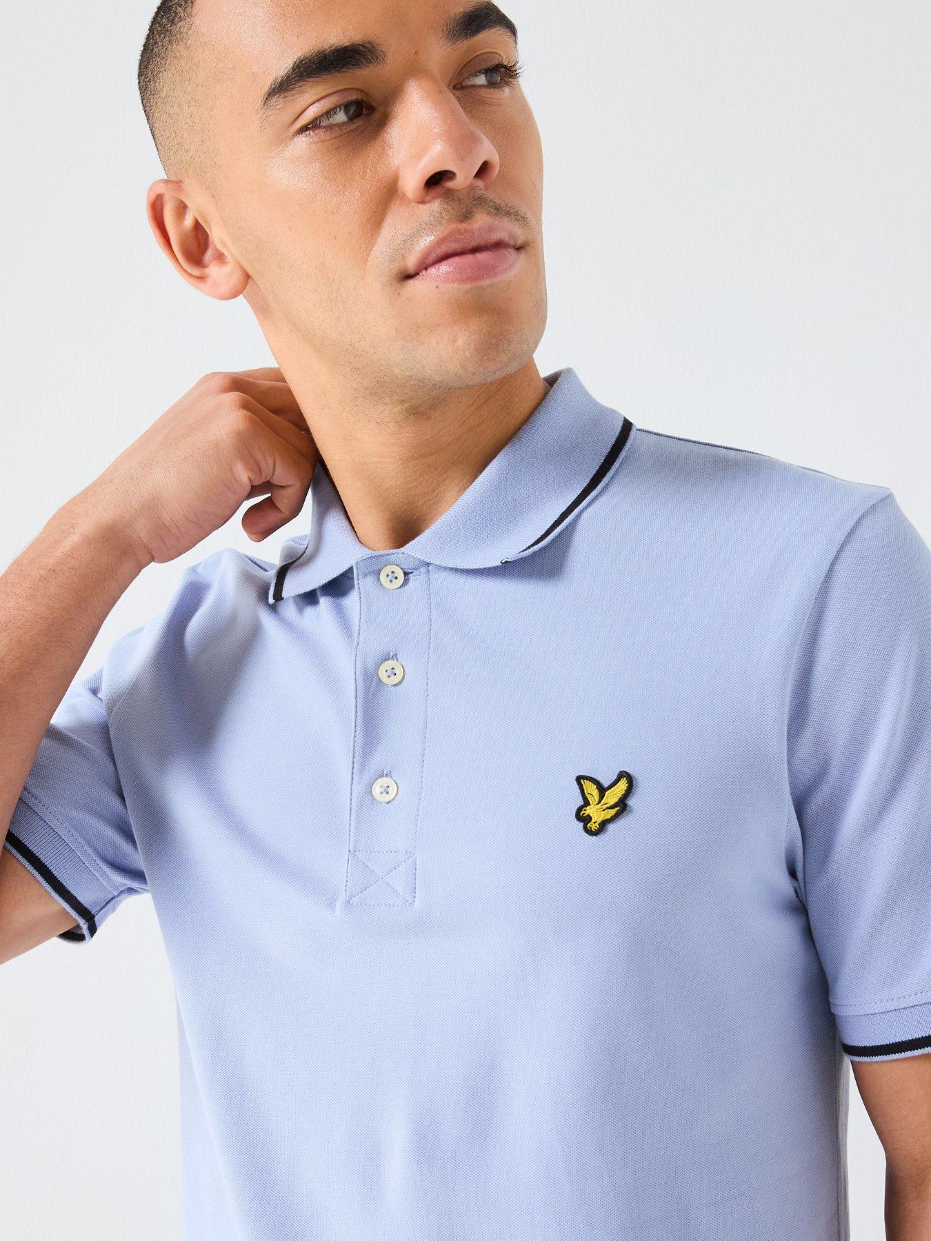 Image 4 of 5 of Lyle & Scott Tipped Polo Shirt - Blue