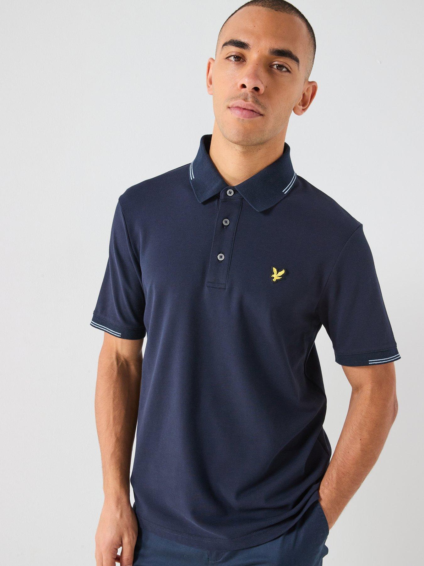 Image 1 of 5 of Lyle & Scott Fine Tipped Polo Shirt - Navy