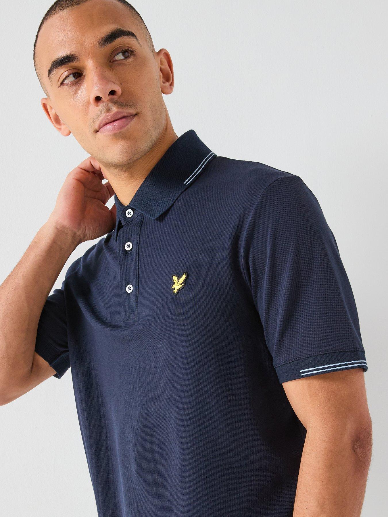 Image 4 of 5 of Lyle & Scott Fine Tipped Polo Shirt - Navy