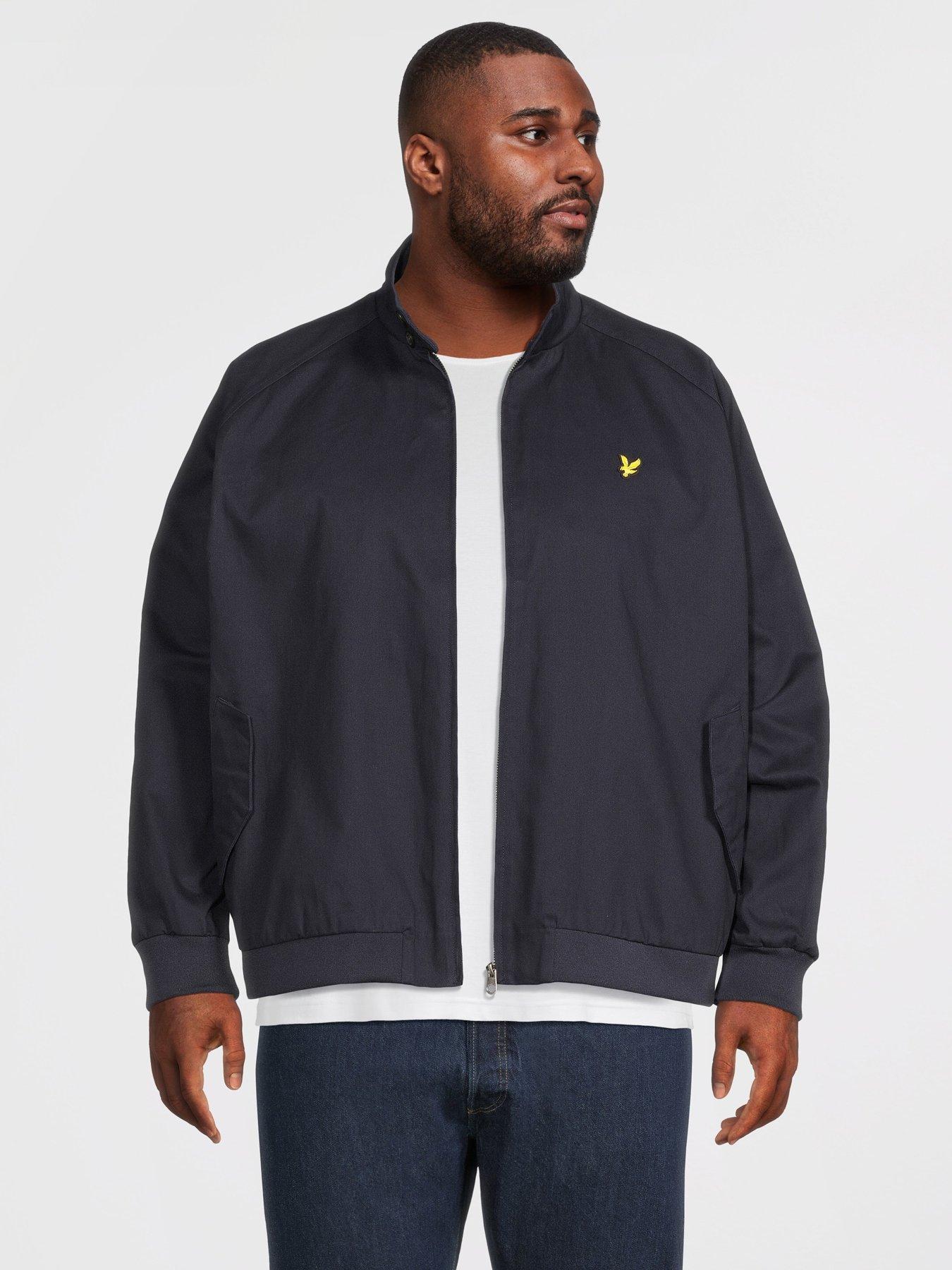 Lyle & Scott Big Tall Cotton Blend Harrington Jacket, Navy, Size 2Xl, Men