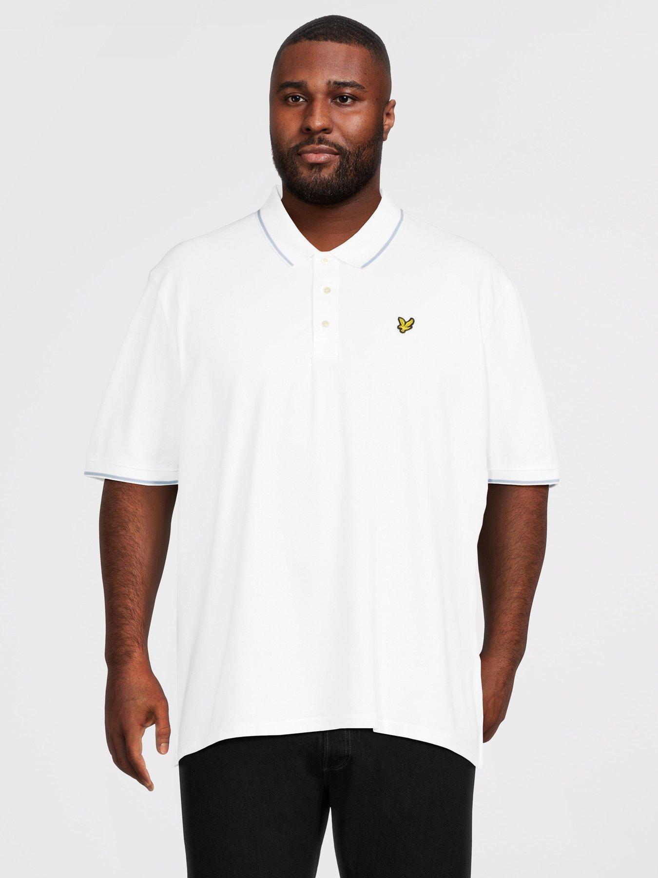 Lyle & Scott Big Tall Tipped Polo Shirt, White, Size 1Xl, Men