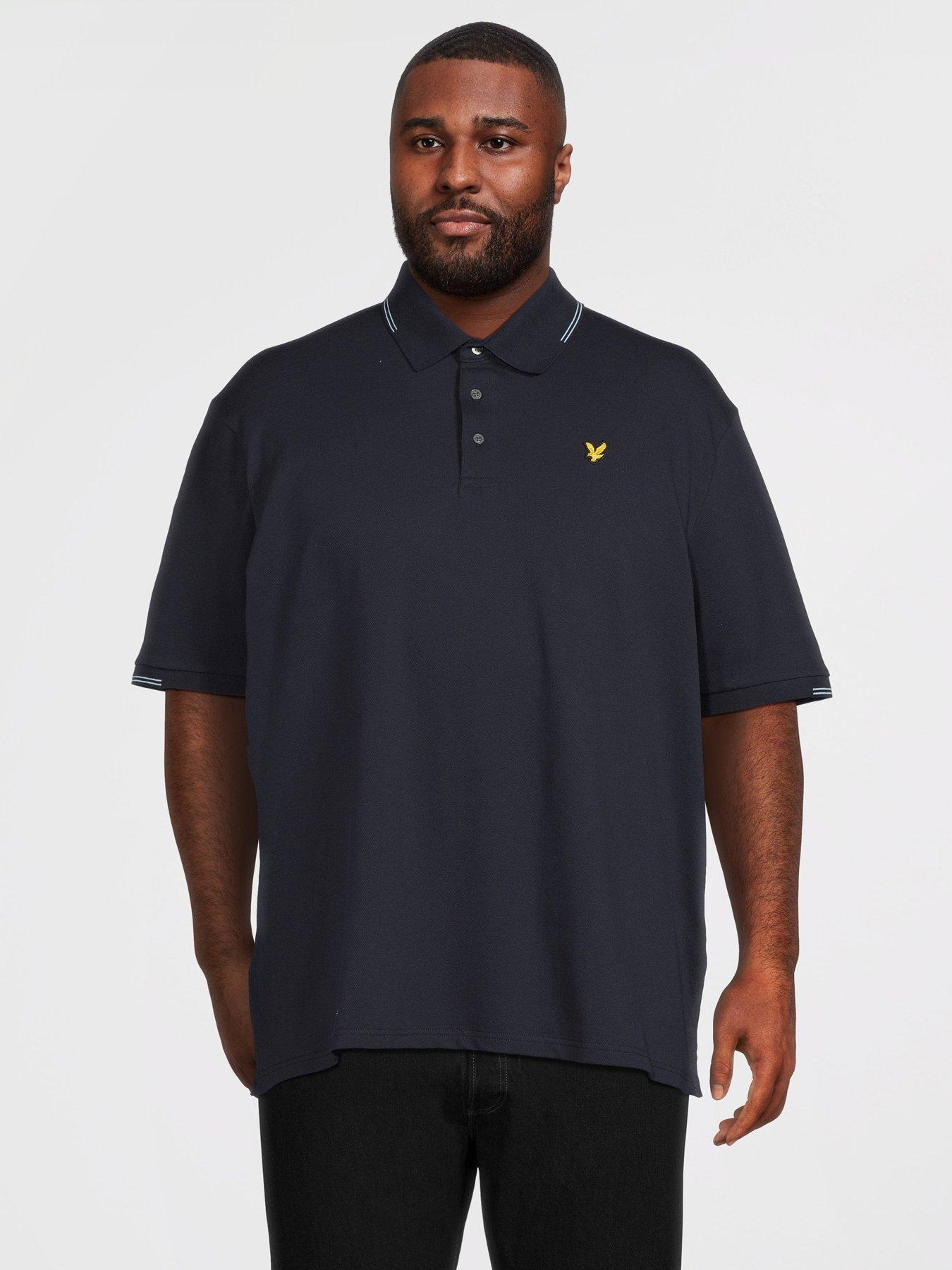 Lyle & Scott Big Tall Fine Tipped Polo Shirt, Navy, Size 2Xl, Men