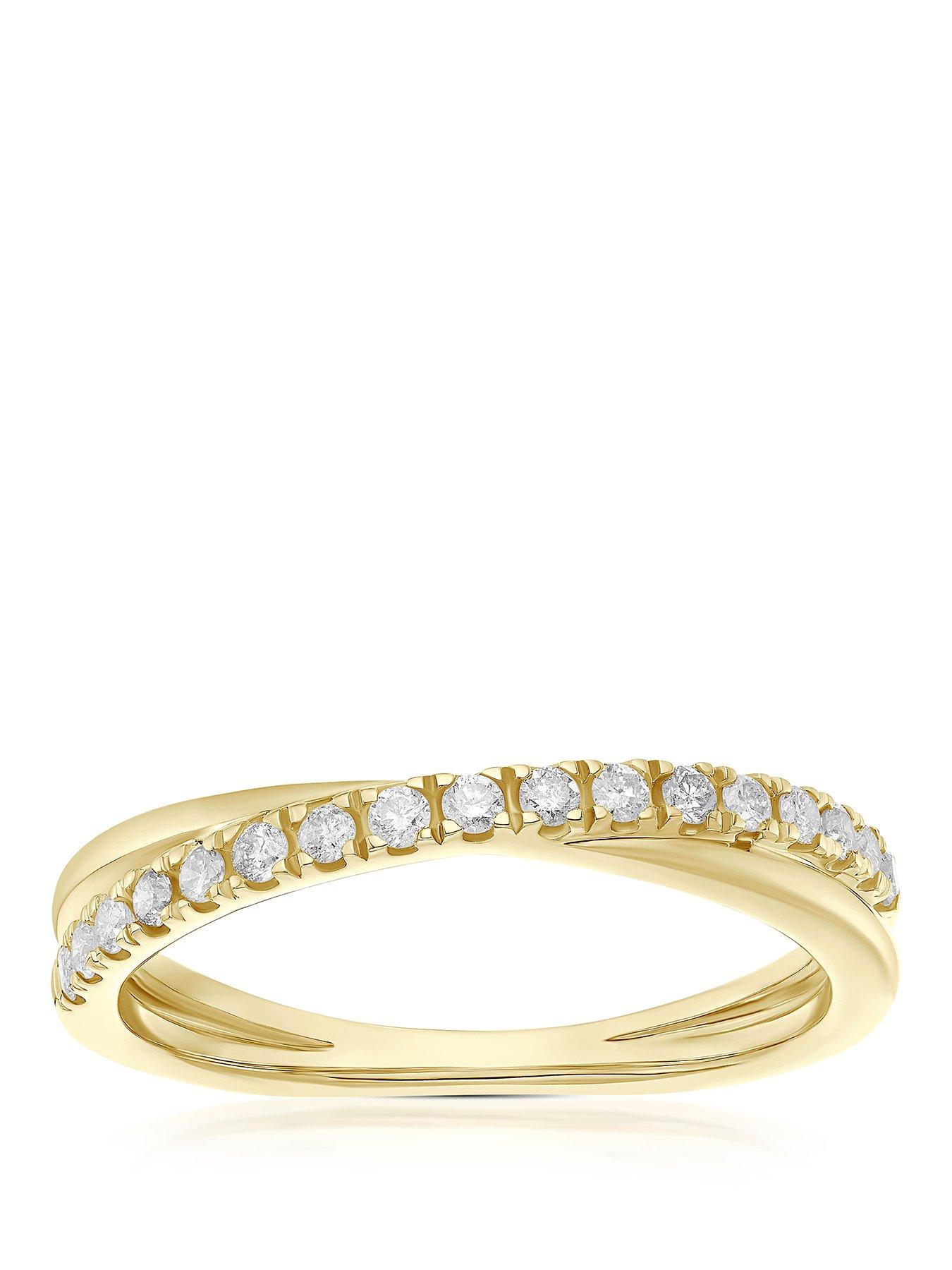 H. Samuel 9Ct Crossover Eternity 0.33Ct Diamond Ring - Gold