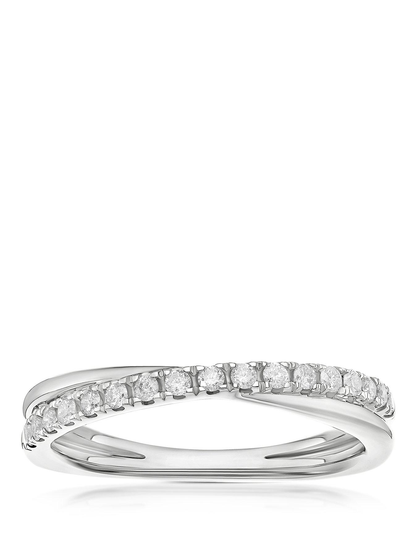 H. Samuel 9Ct Crossover Eternity 033Ct Diamond Ring - White Gold