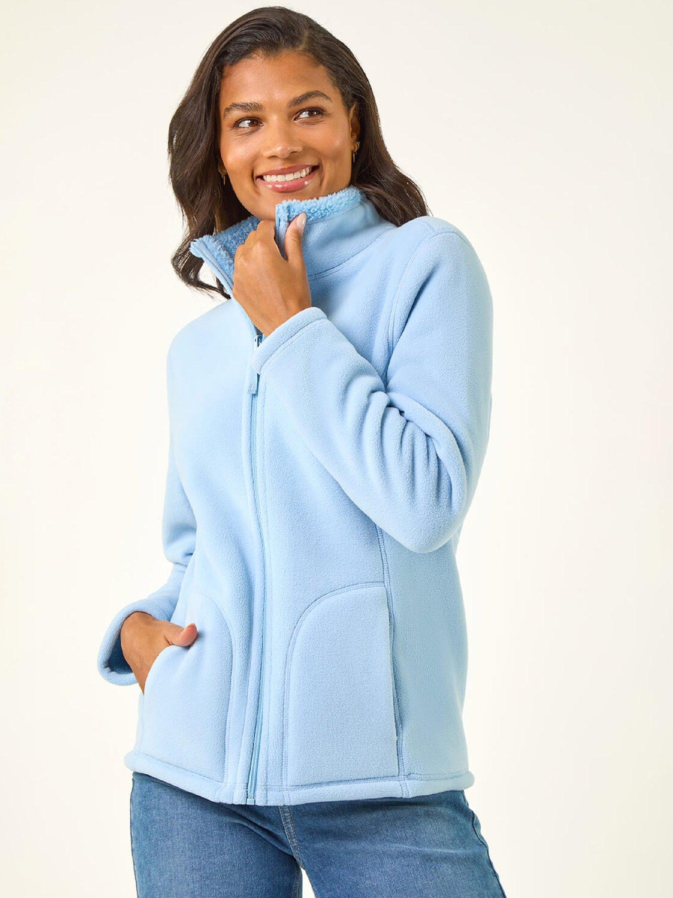 Roman Reversible Fleece Zip Jacket - Light Blue