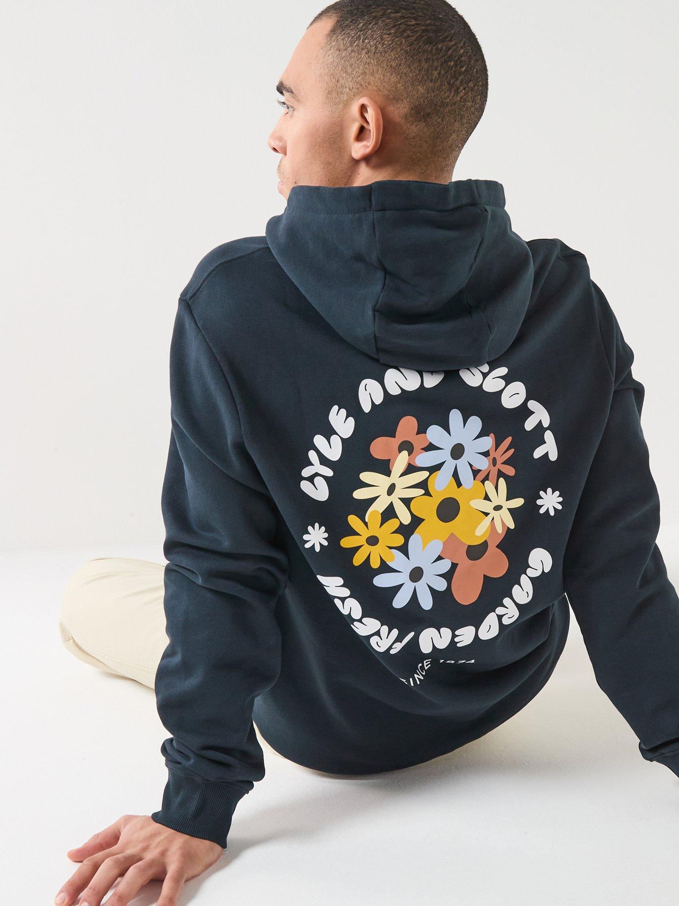 Lyle & Scott Nature Graphic Pullover Hoodie, Navy, Size 2Xl, Men