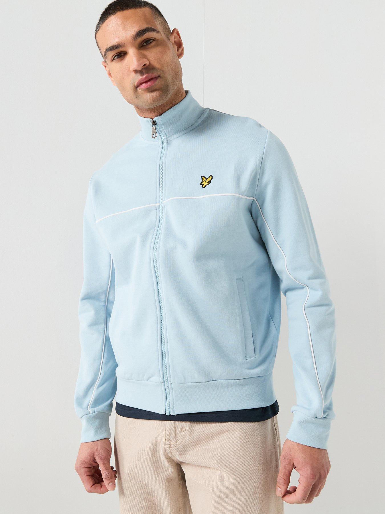 Lyle & Scott Piped Full Zip Tracksuit Top - Light Blue