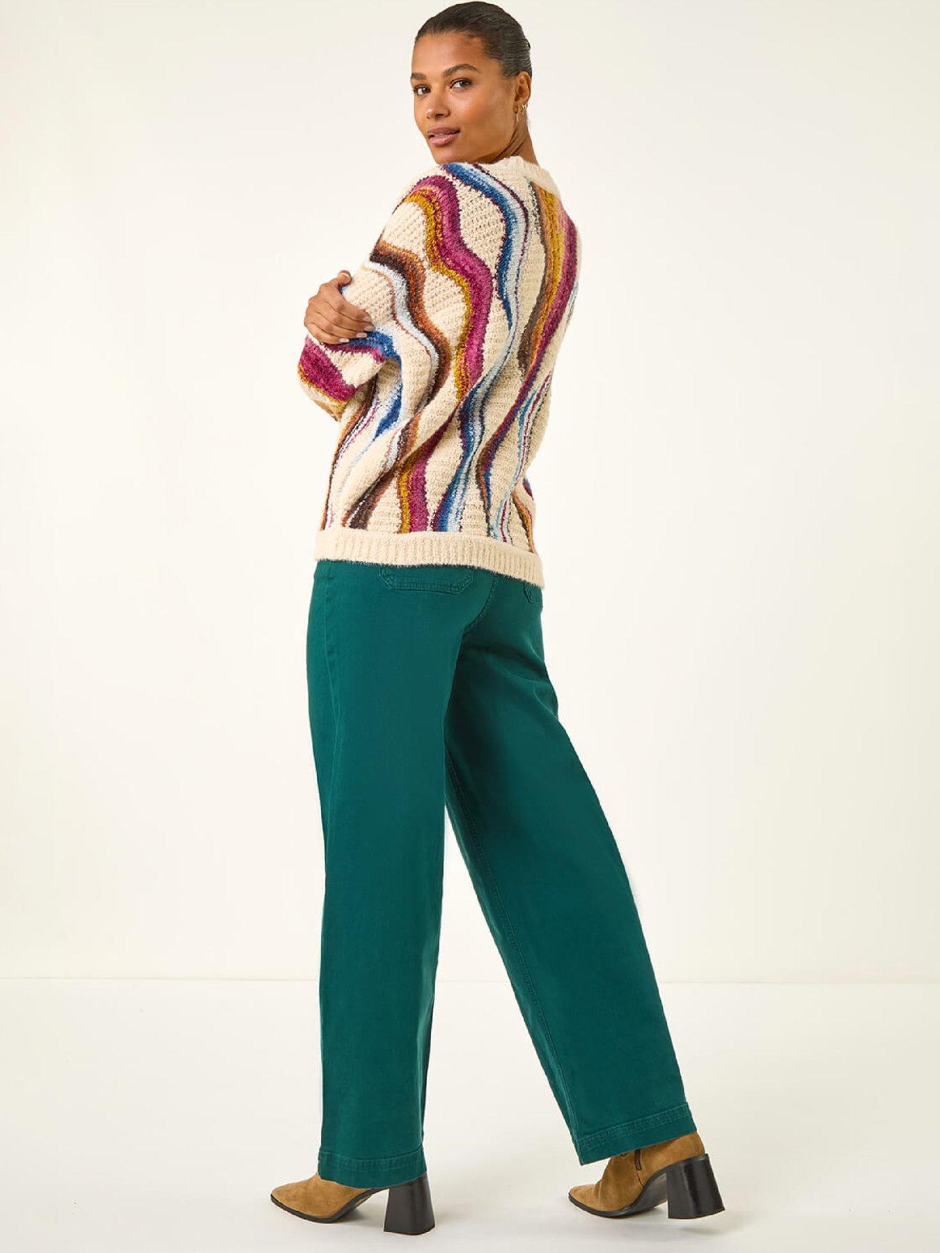 Image 2 of 5 of Roman Abstract Stripe Knit Jumper - Ivory