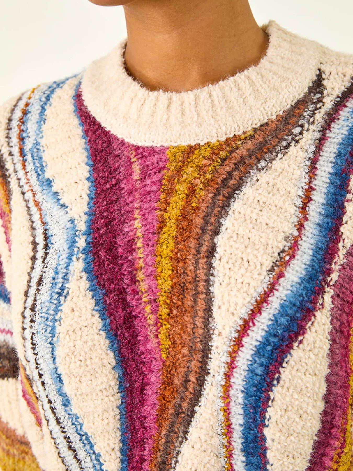 Image 4 of 5 of Roman Abstract Stripe Knit Jumper - Ivory