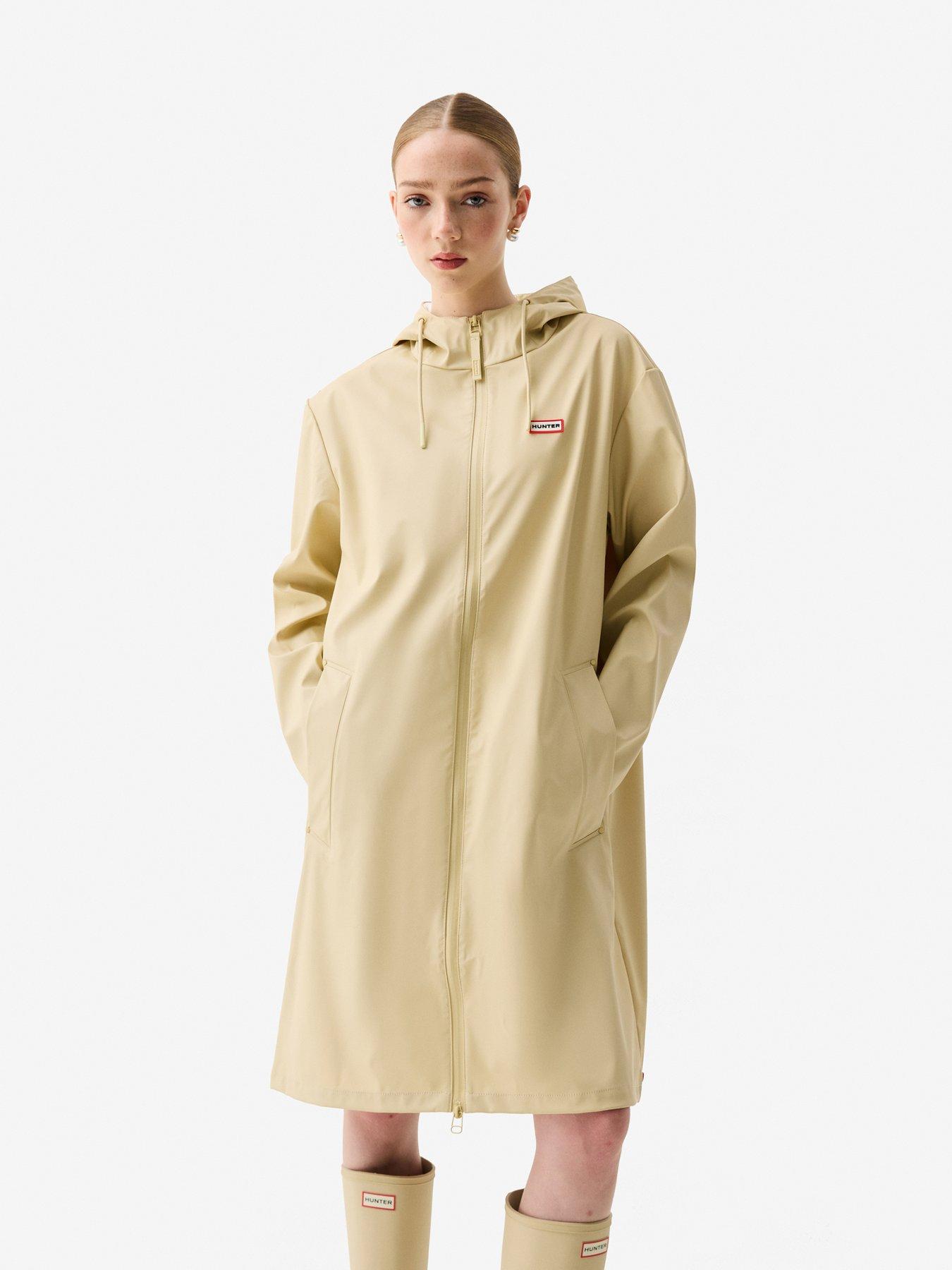 Hunter Andrea Pu Rain Coat - Gravel