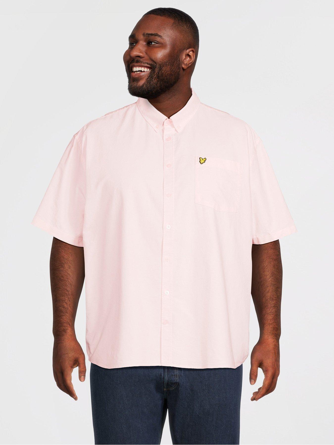 Lyle & Scott Big  &  Tall Short Sleeve Oxford Shirt - Pink