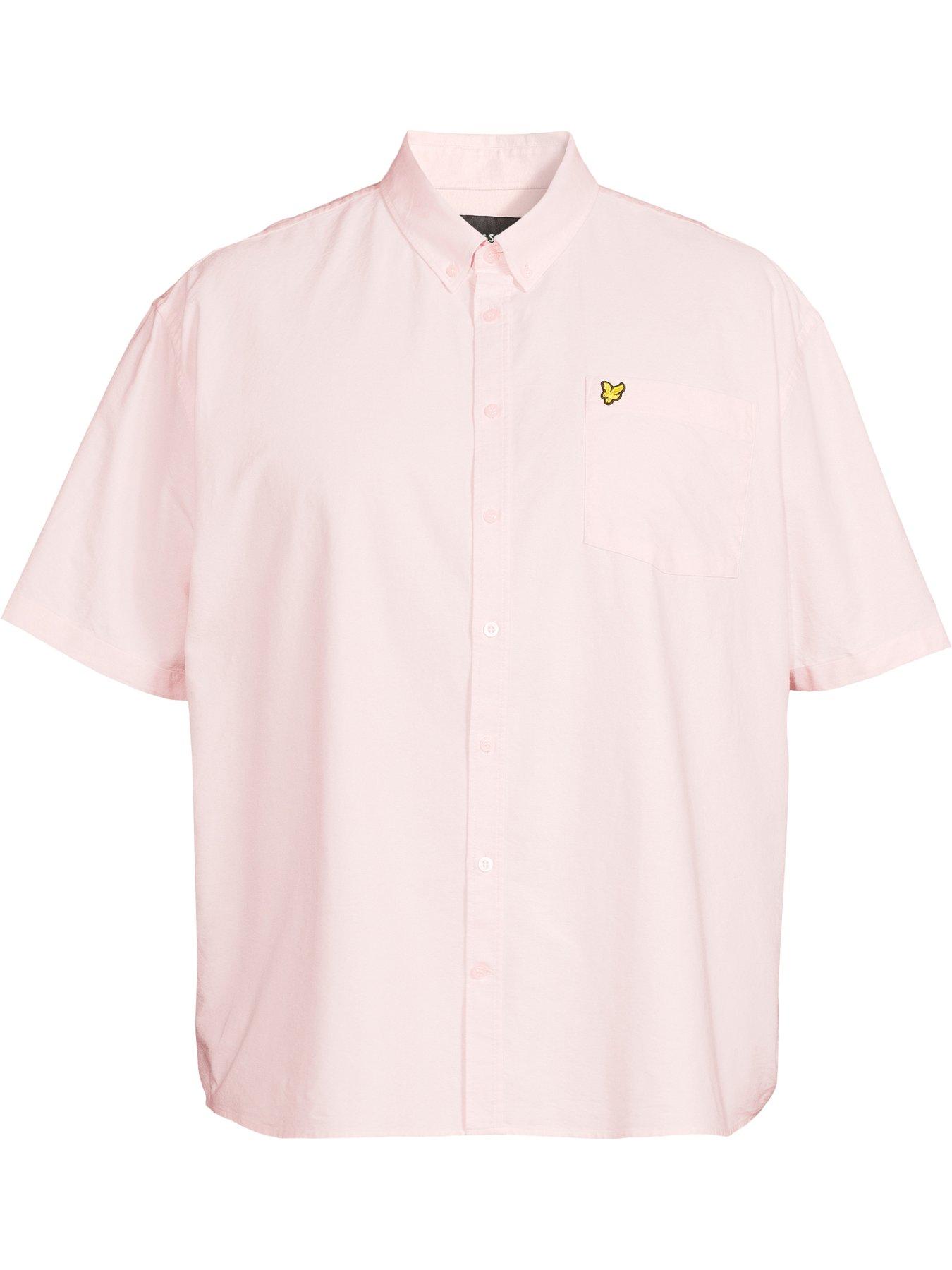 Image 5 of 5 of Lyle & Scott Big &amp; Tall Short Sleeve Oxford Shirt - Pink