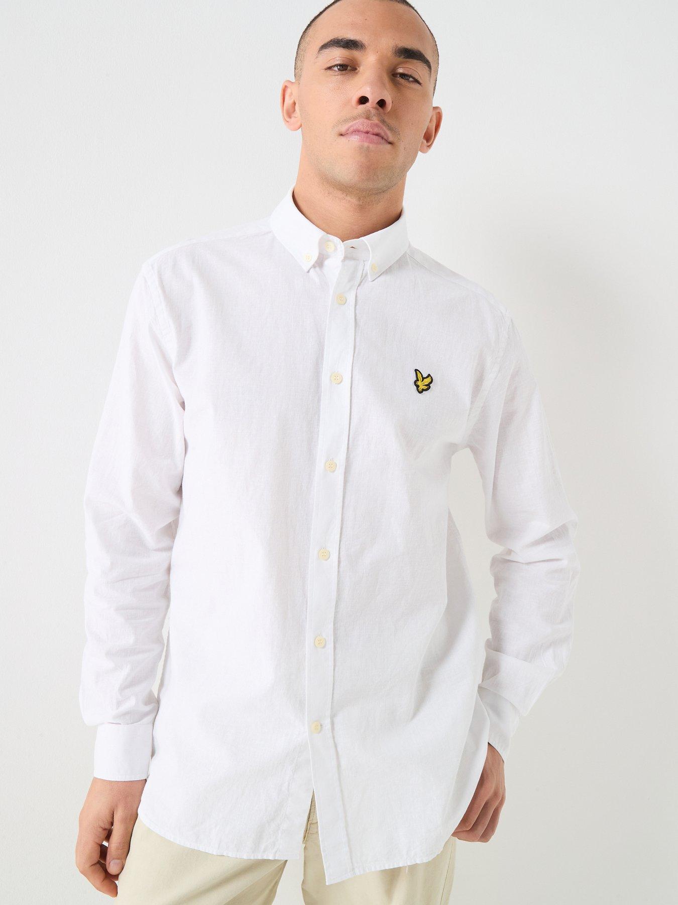 Lyle & Scott Lyle  &  Scott Linen Blend Oxford Shirt -white