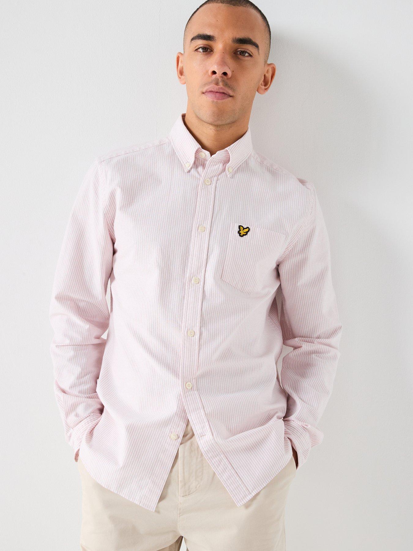 Lyle & Scott Stripe Oxford Shirt, Pink, Size L, Men