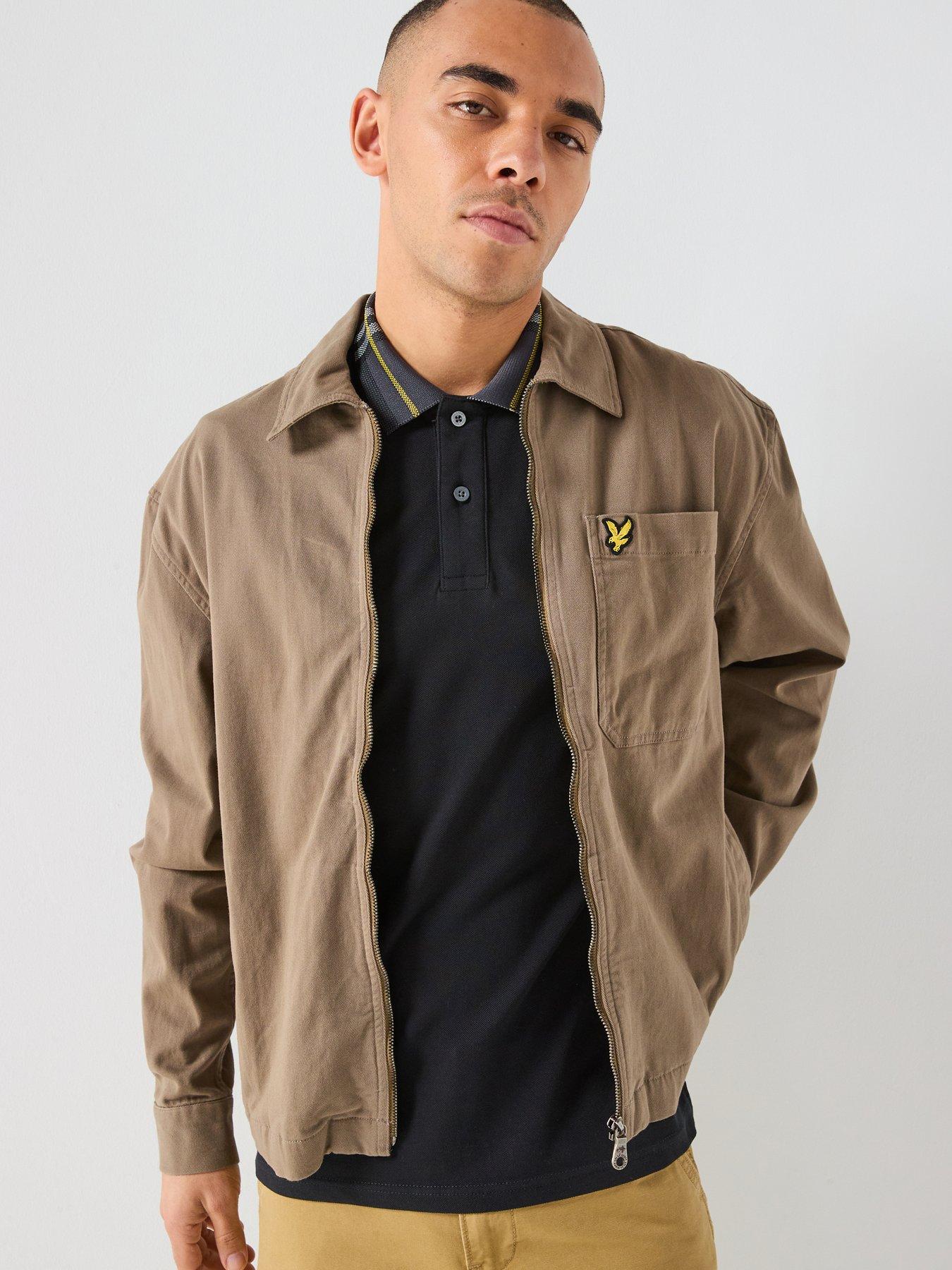 Lyle & Scott Enzyme Wash Zip Through Overshirt - Dark Green