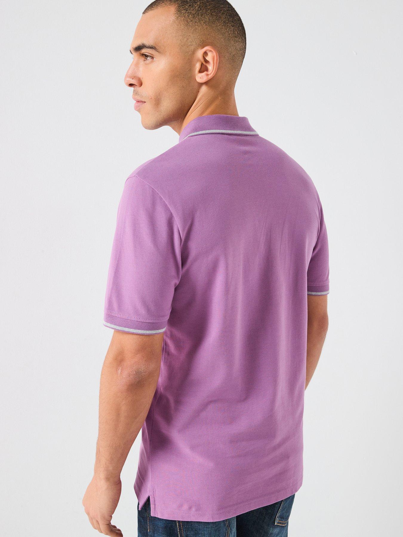 Image 2 of 4 of Lyle & Scott Tipped Polo Shirt - Light Purple