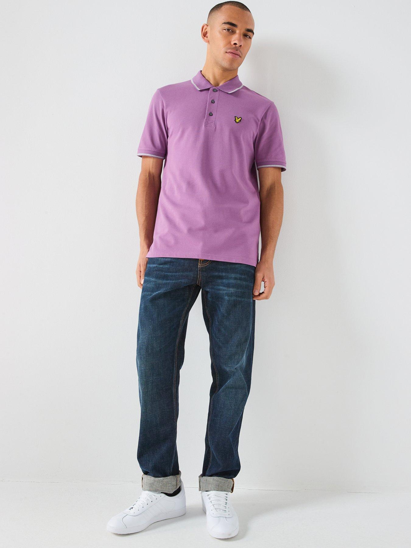 Image 3 of 4 of Lyle & Scott Tipped Polo Shirt - Light Purple