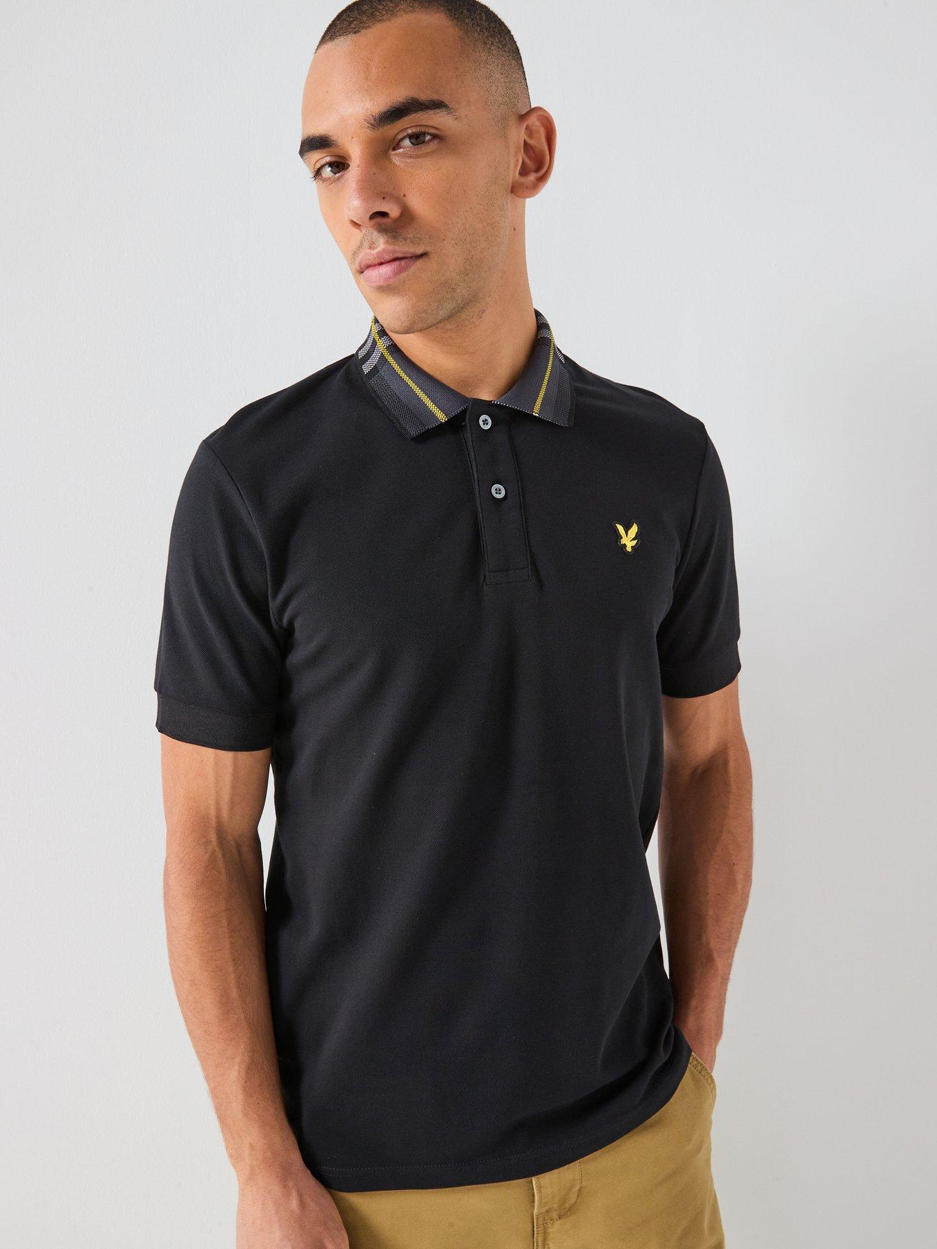 Lyle & Scott Tartan Collar Polo Shirt - Black