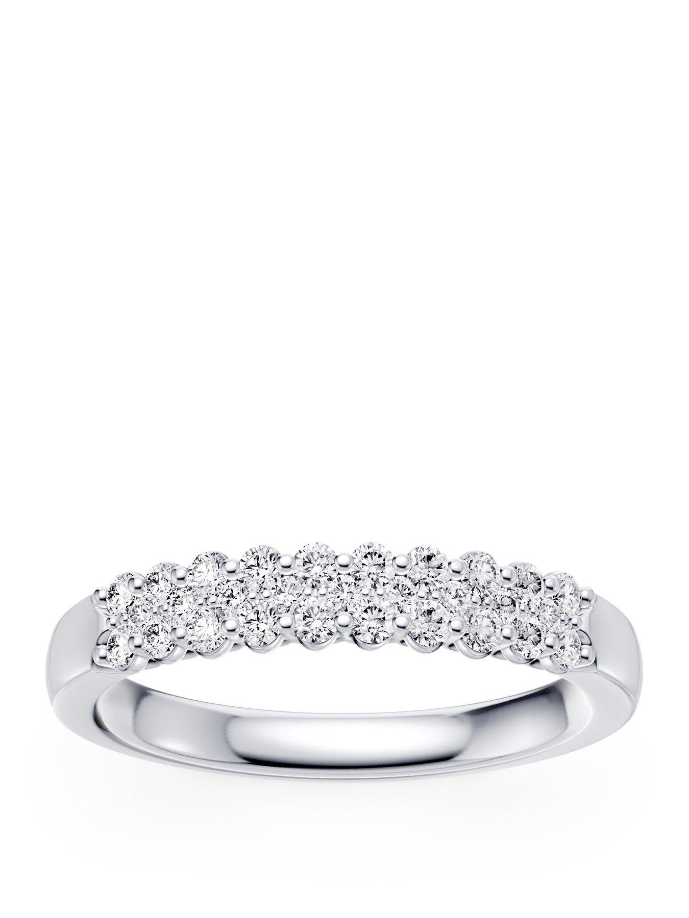 Ernest Jones Three Row Eternity 0.50Ct Diamond Ring - Platinum