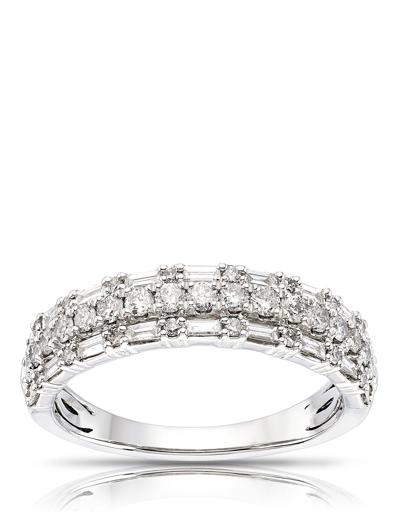 Ernest Jones 3 Row Eternity 0.70Ct Diamond Ring - Platinum