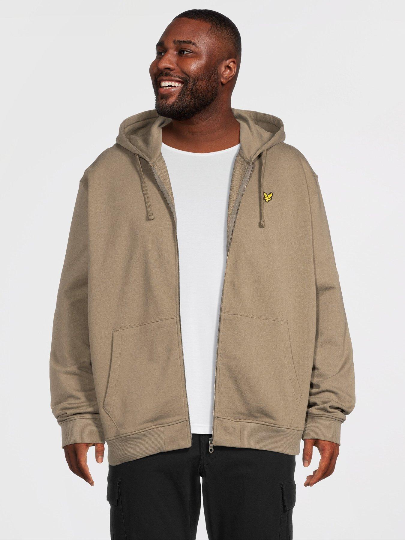 Lyle & Scott Big Tall Zip Through Hoodie - Khaki