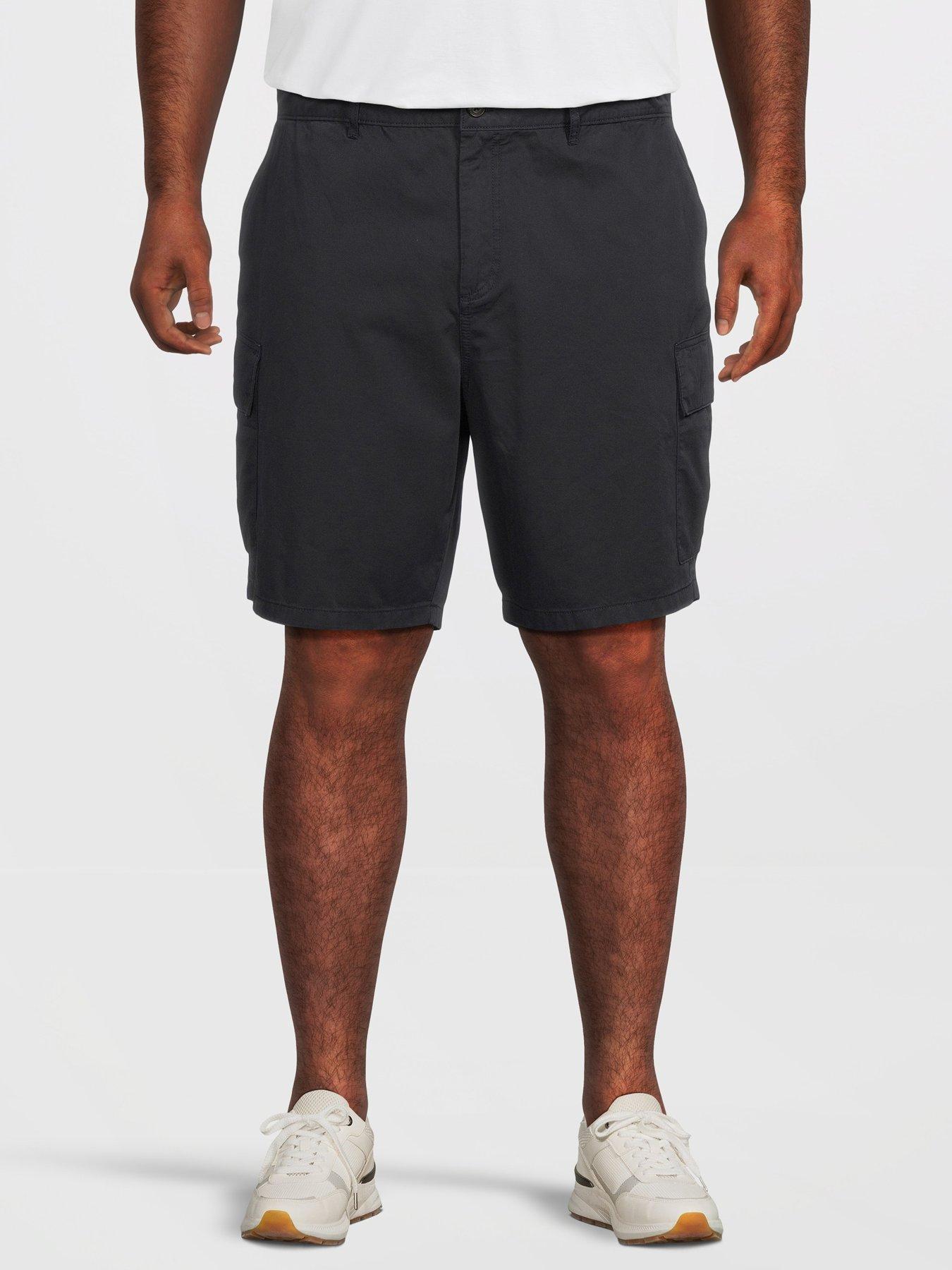 Lyle & Scott Big Tall Cargo Shorts, Black, Size 42, Men