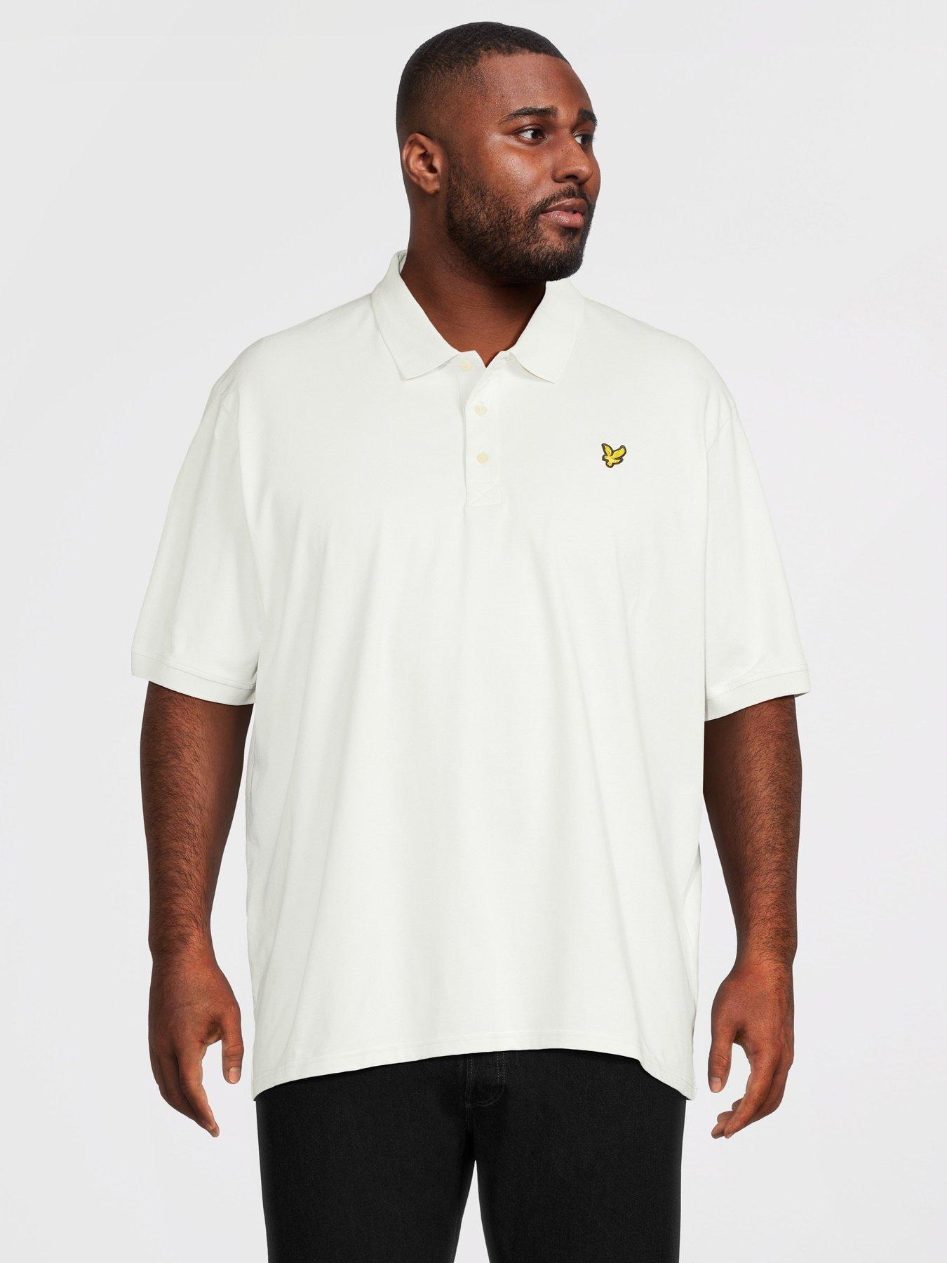 Lyle & Scott Big Tall Plain Polo Shirt -Blue - Cream