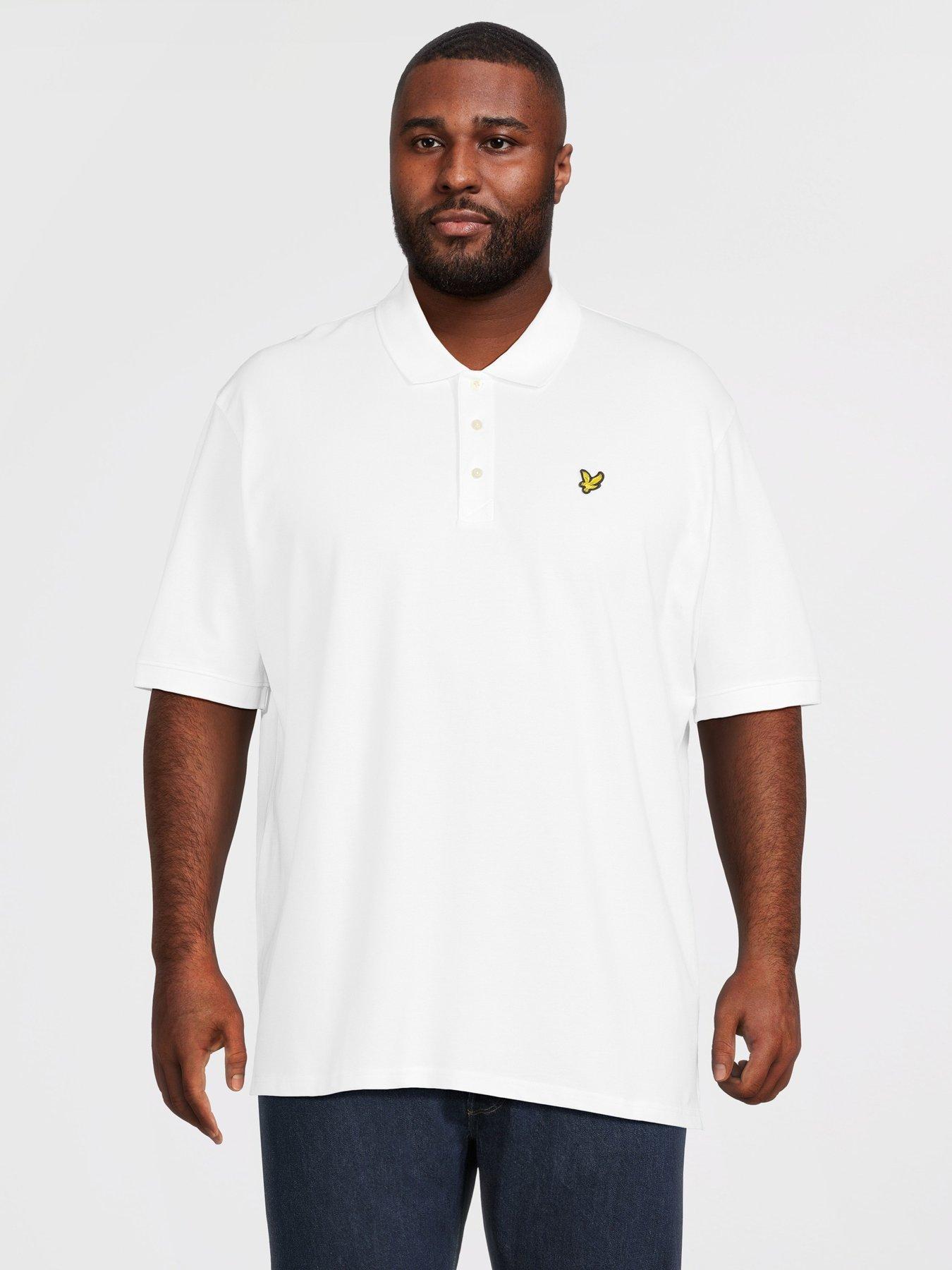 Lyle & Scott Big & Tall Plain Polo Shirt, White, Size 1Xl, Men