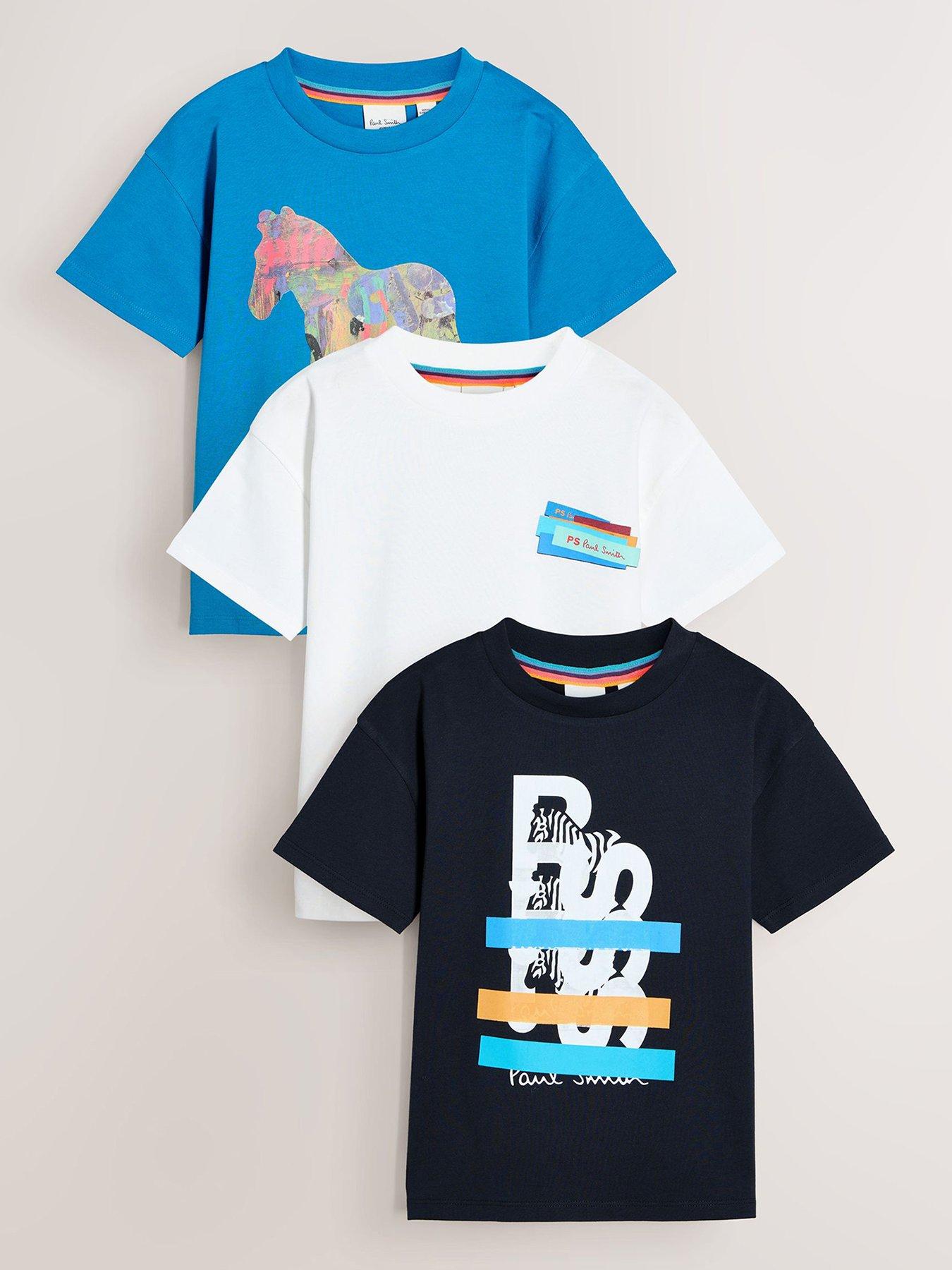 Paul Smith Junior Boys 3 Pack Graphic Zebra T-Shirts - Multi