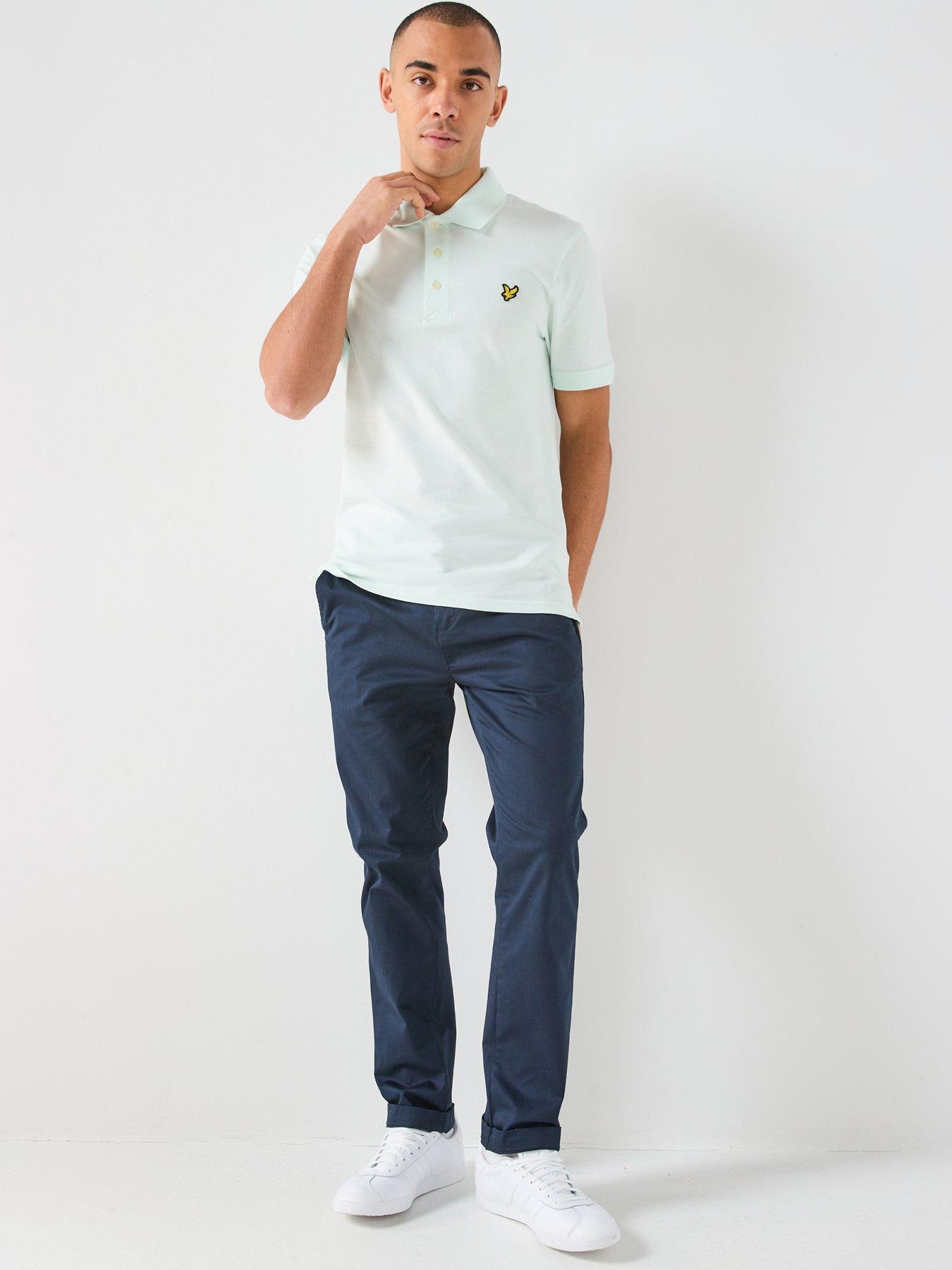 Image 3 of 4 of Lyle & Scott Essentials Plain Polo Shirt -Blue - Light Blue