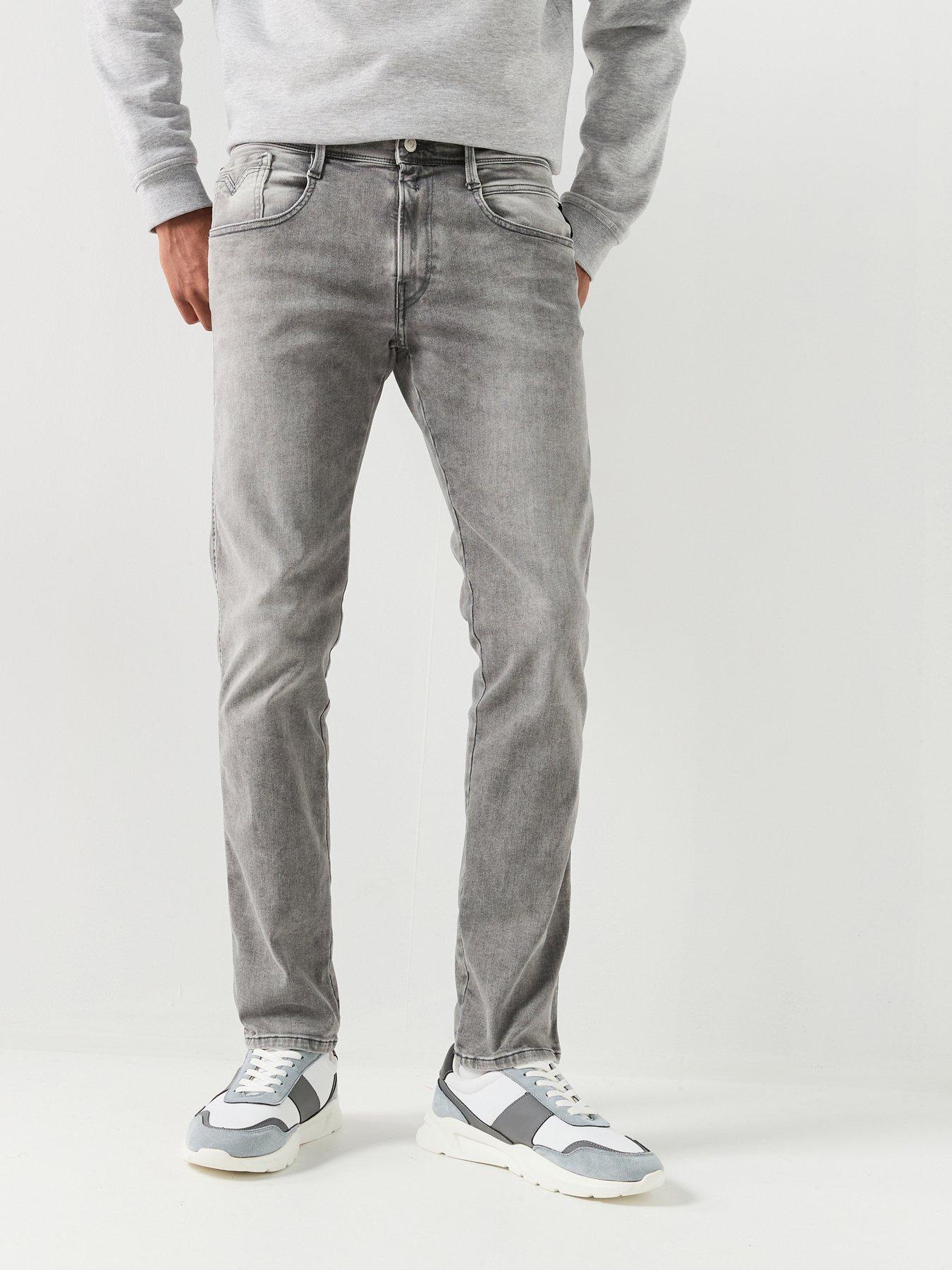 Image 1 of 6 of Replay Anbass Slim Hyperflex Jeans - Grey