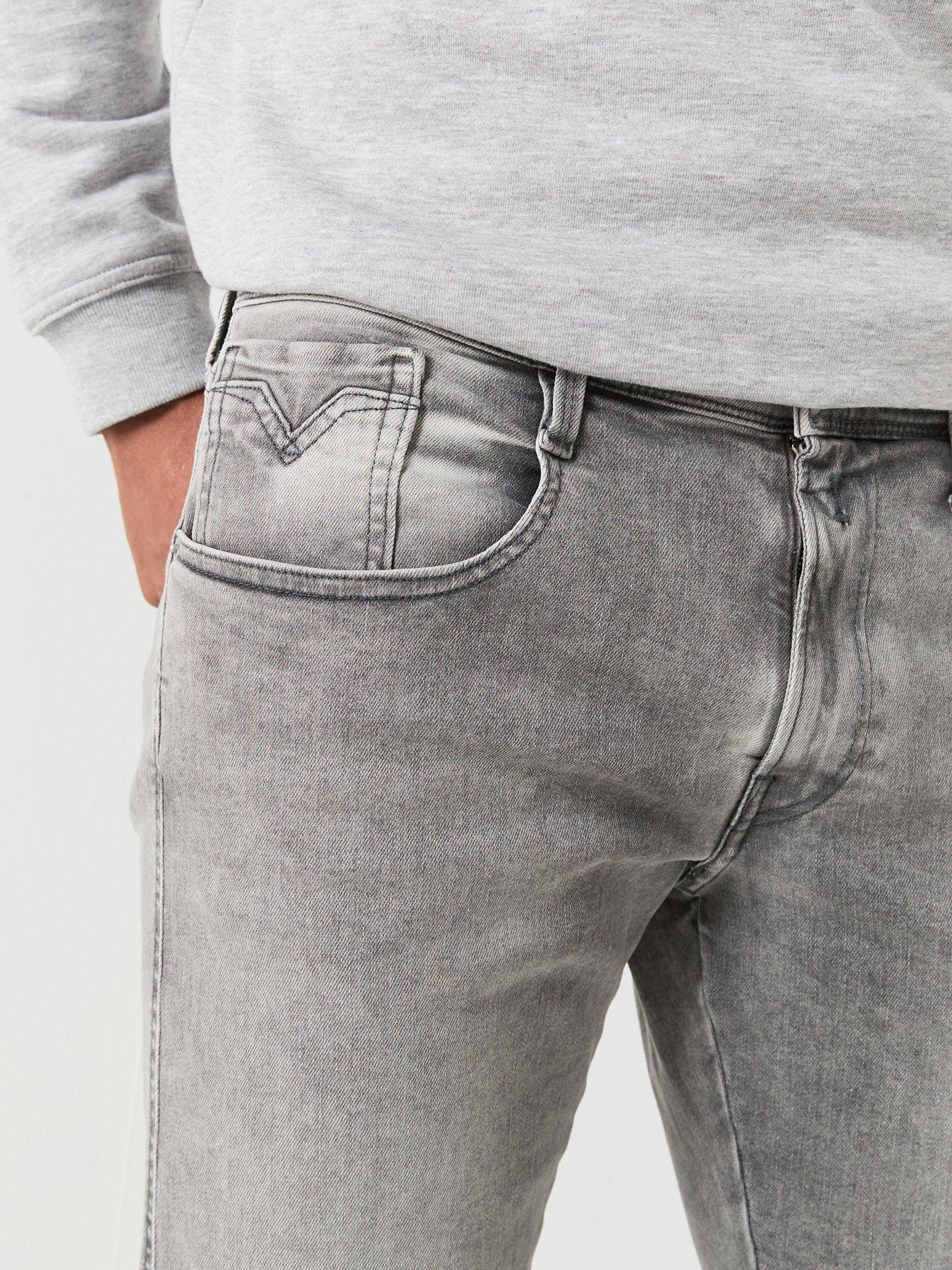 Image 6 of 6 of Replay Anbass Slim Hyperflex Jeans - Grey