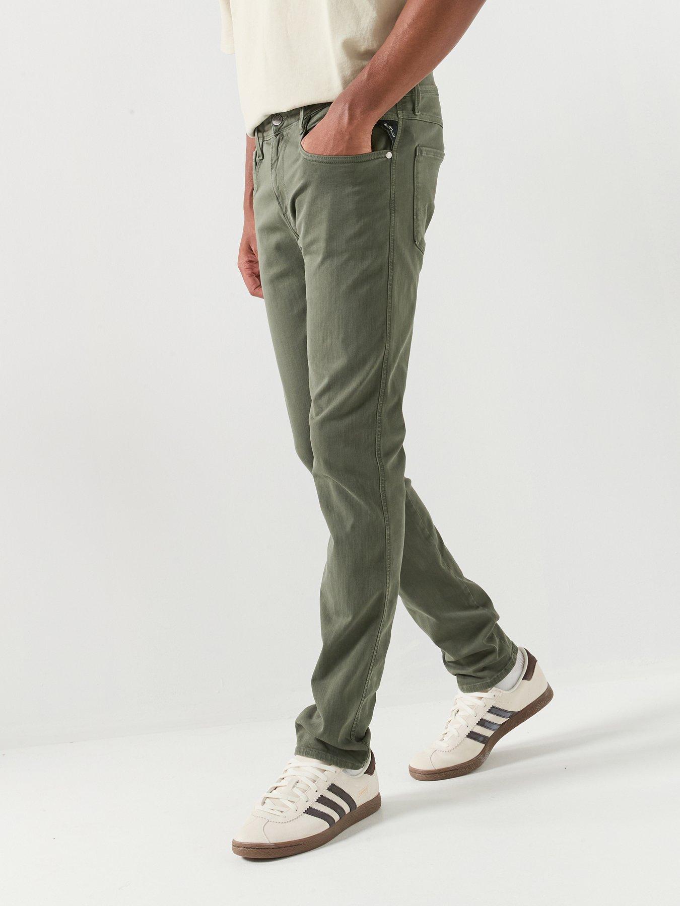 Replay Anbass Slim Hyperflex Jeans - Khaki