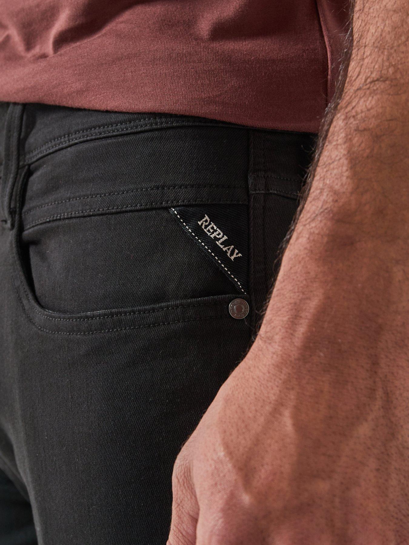 Image 4 of 6 of Replay Replay Anbass Slim Hyperflex Jeans - Black