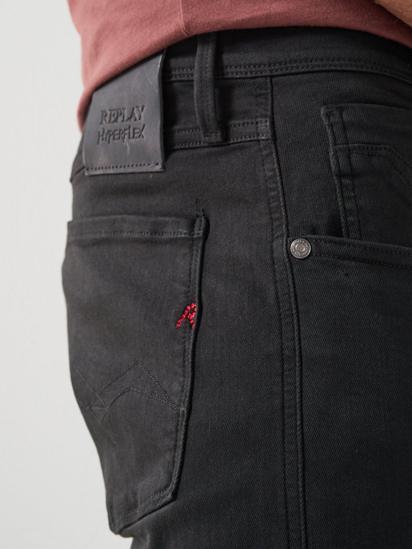 Image 5 of 6 of Replay Replay Anbass Slim Hyperflex Jeans - Black