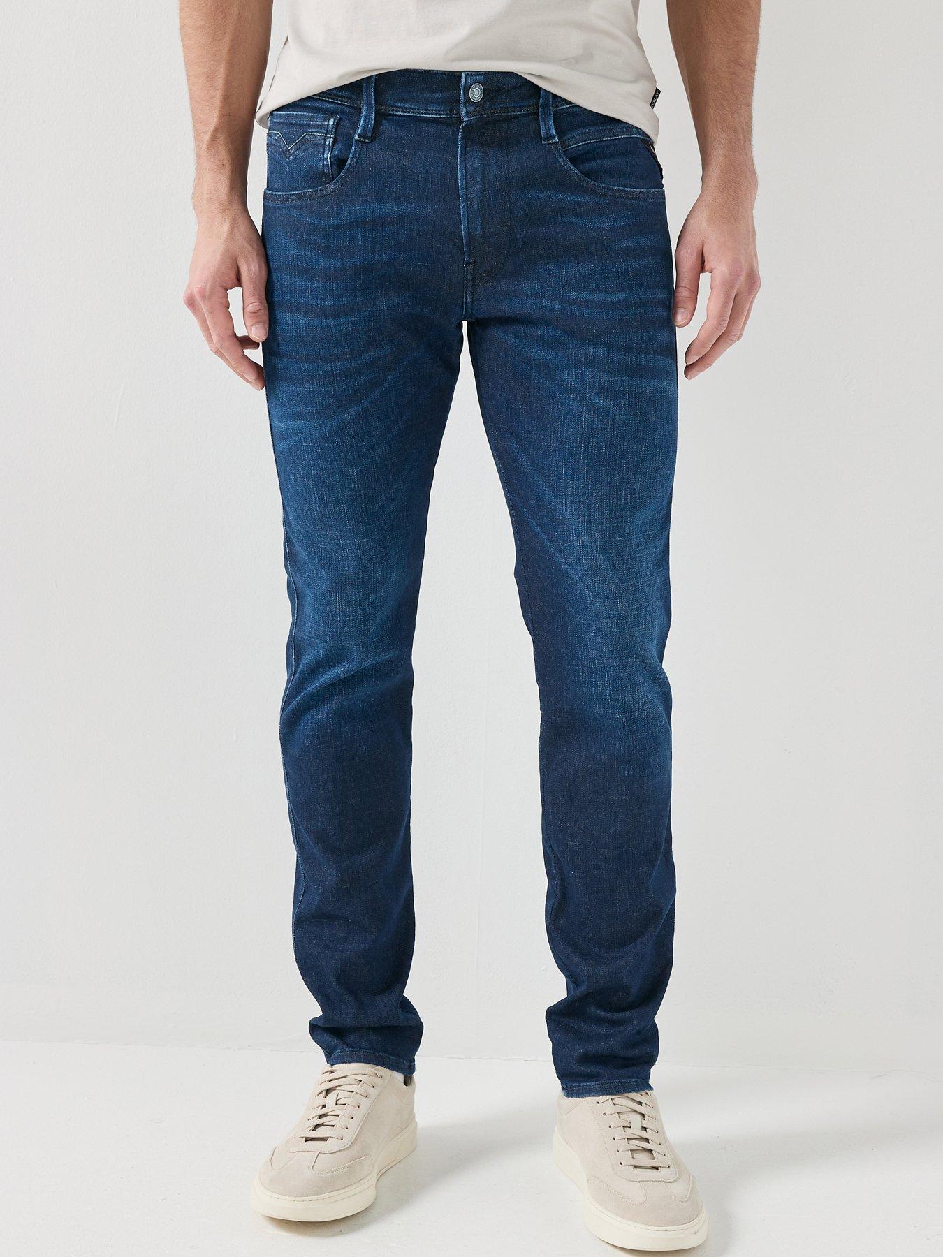 Image 1 of 5 of Replay Anbass Slim Hyperflex Jeans - Dark Blue
