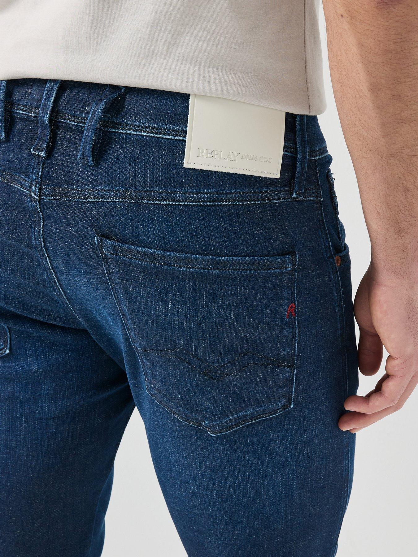 Image 4 of 5 of Replay Anbass Slim Hyperflex Jeans - Dark Blue
