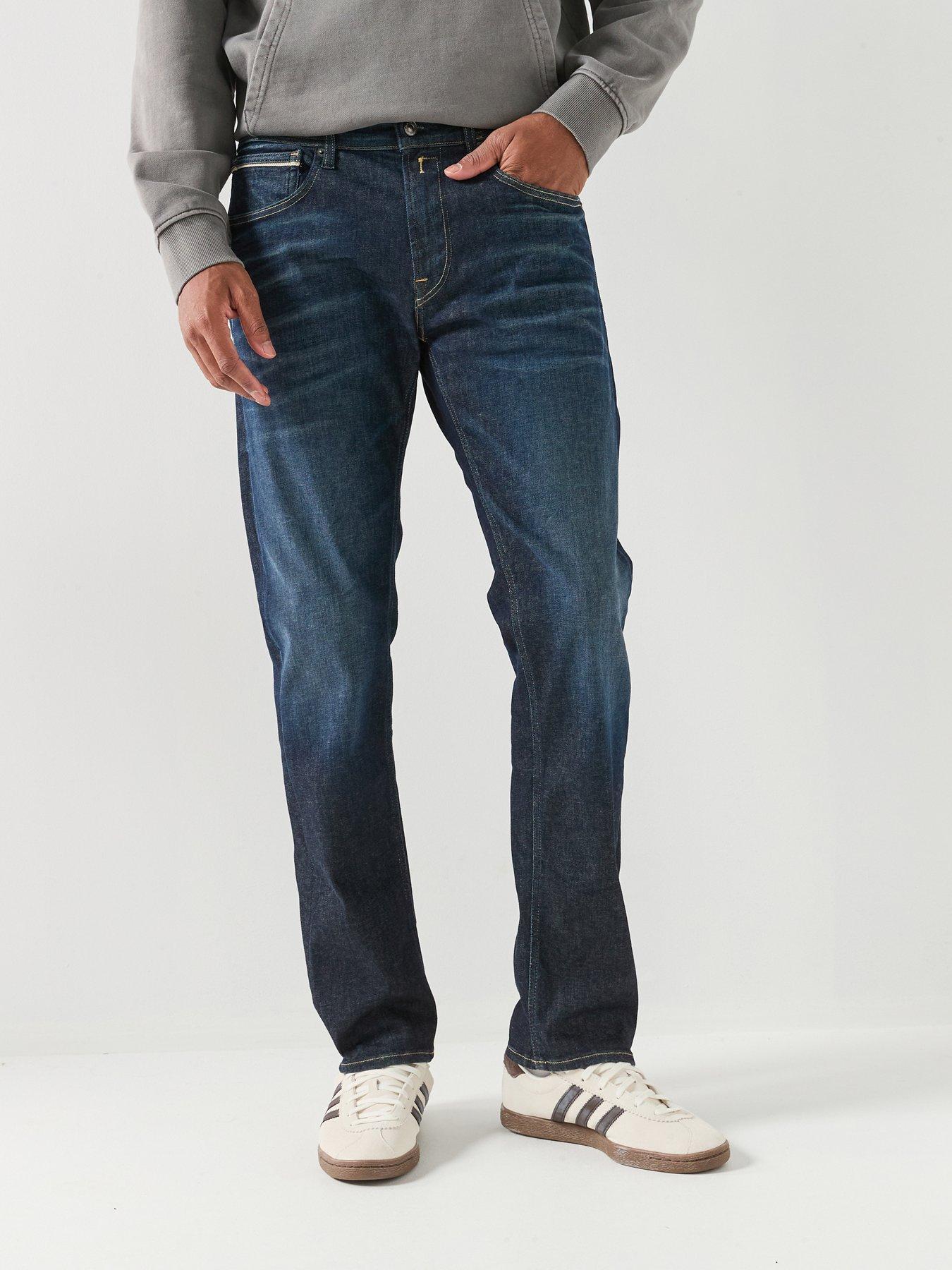 Image 1 of 6 of Replay Grover Slim Straight Jeans - Dark Blue