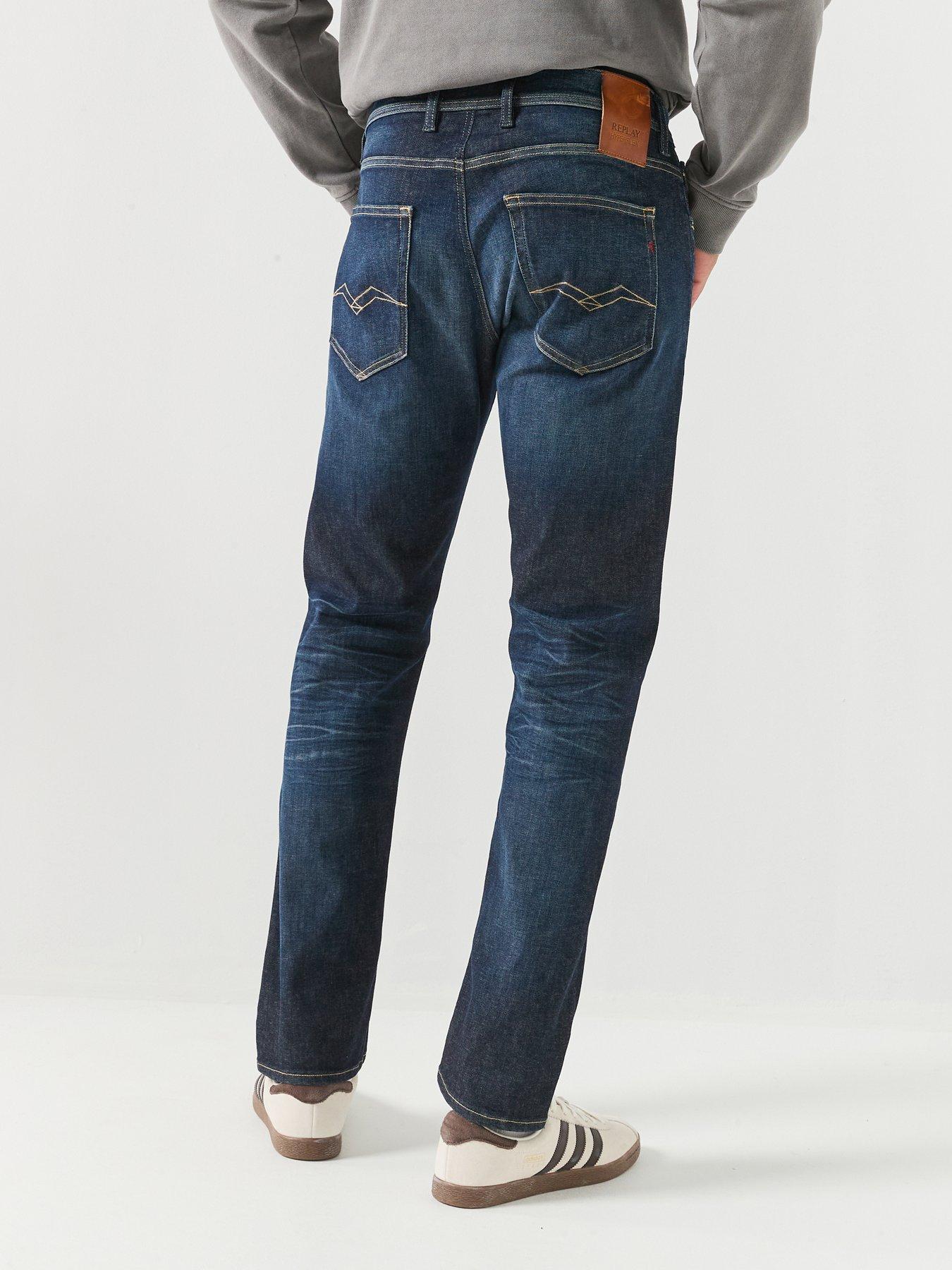 Image 2 of 6 of Replay Grover Slim Straight Jeans - Dark Blue