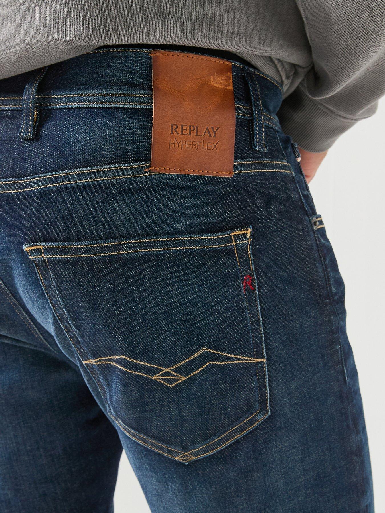 Image 5 of 6 of Replay Grover Slim Straight Jeans - Dark Blue