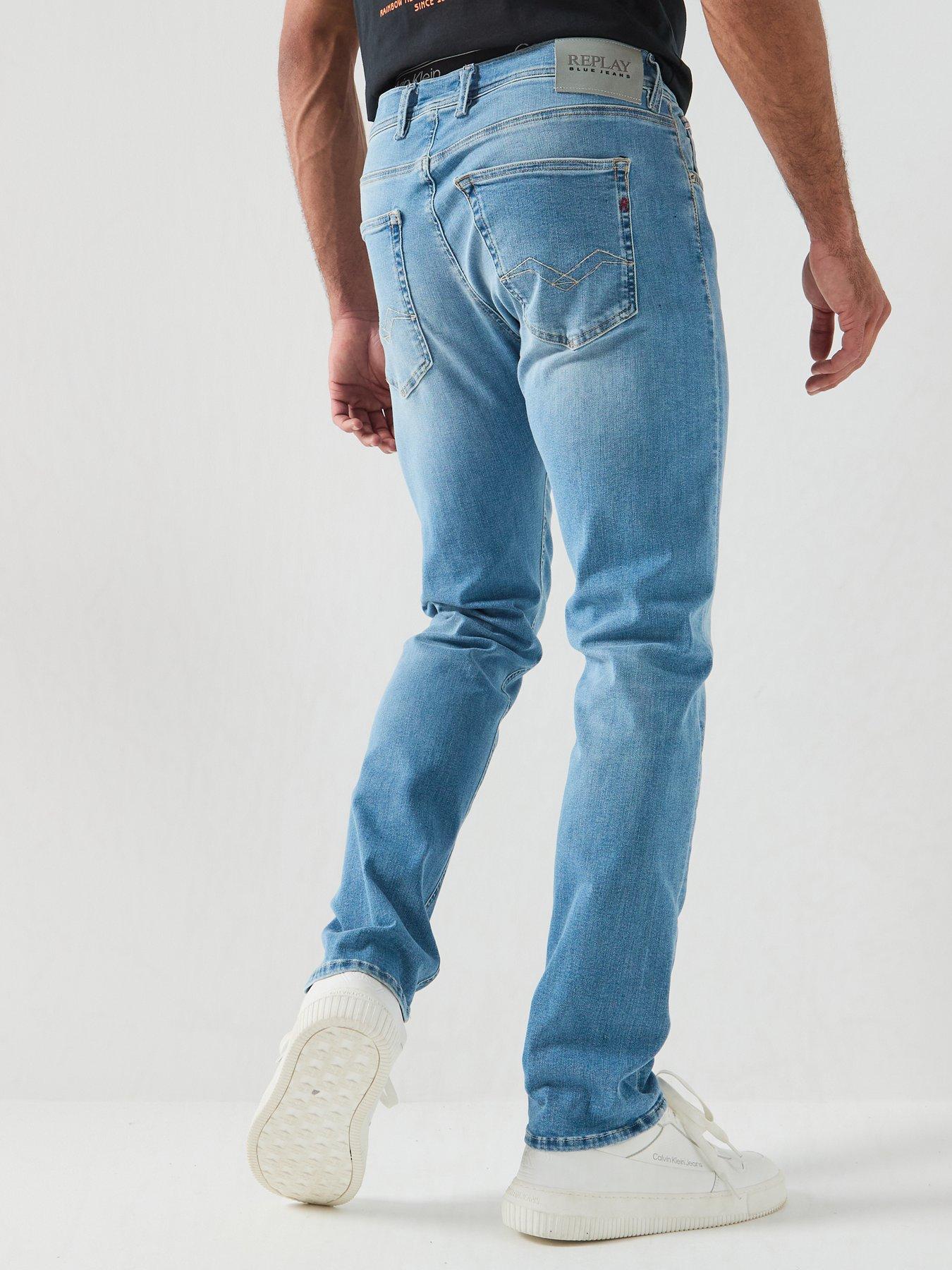 Image 2 of 5 of Replay Grover Slim Straight Jeans - Light Blue