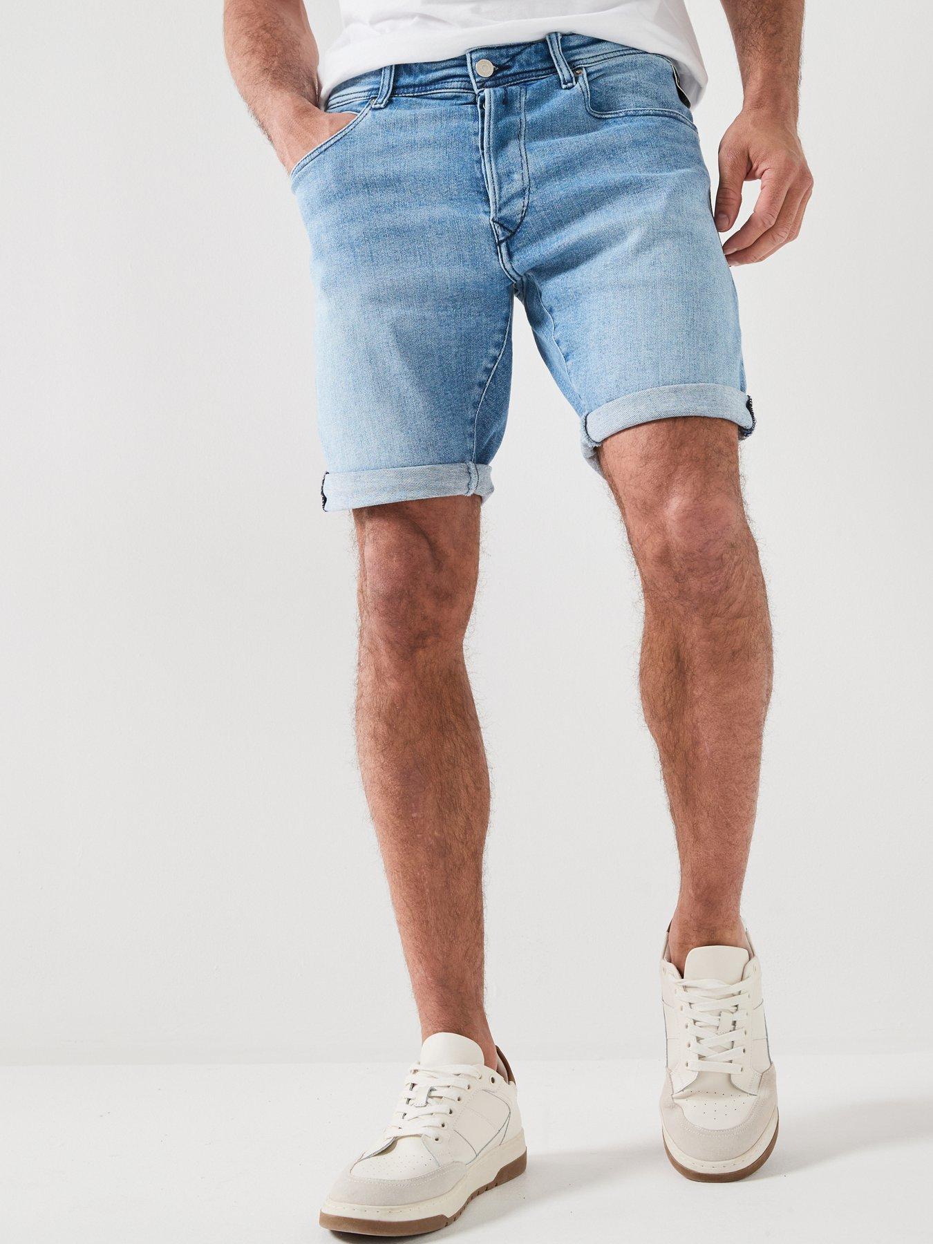 Replay Regular Denim Shorts - Light Blue