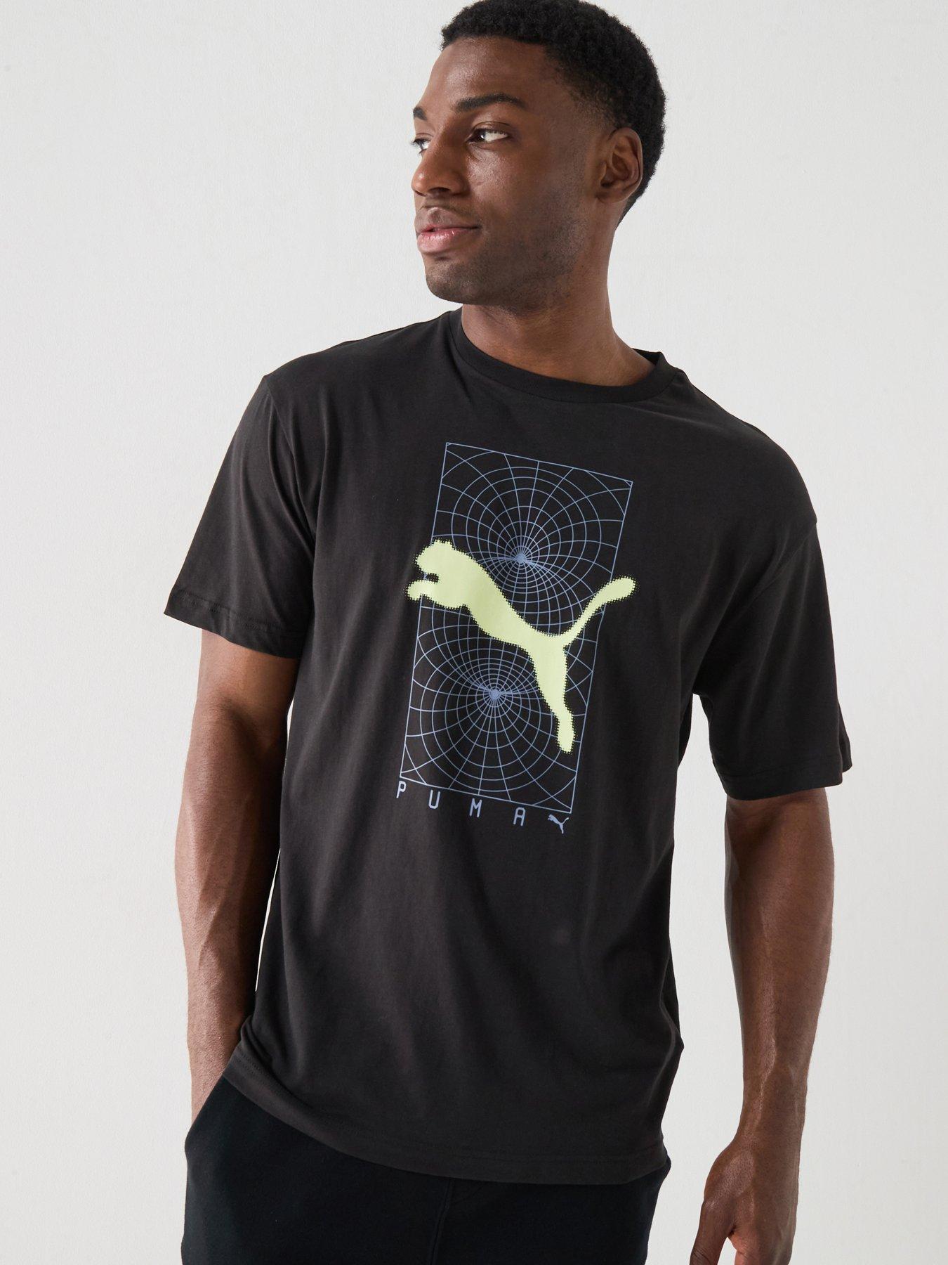 Puma Mens Tech Relaxed Graphic T-Shirt, Black, Size Xs, Men
