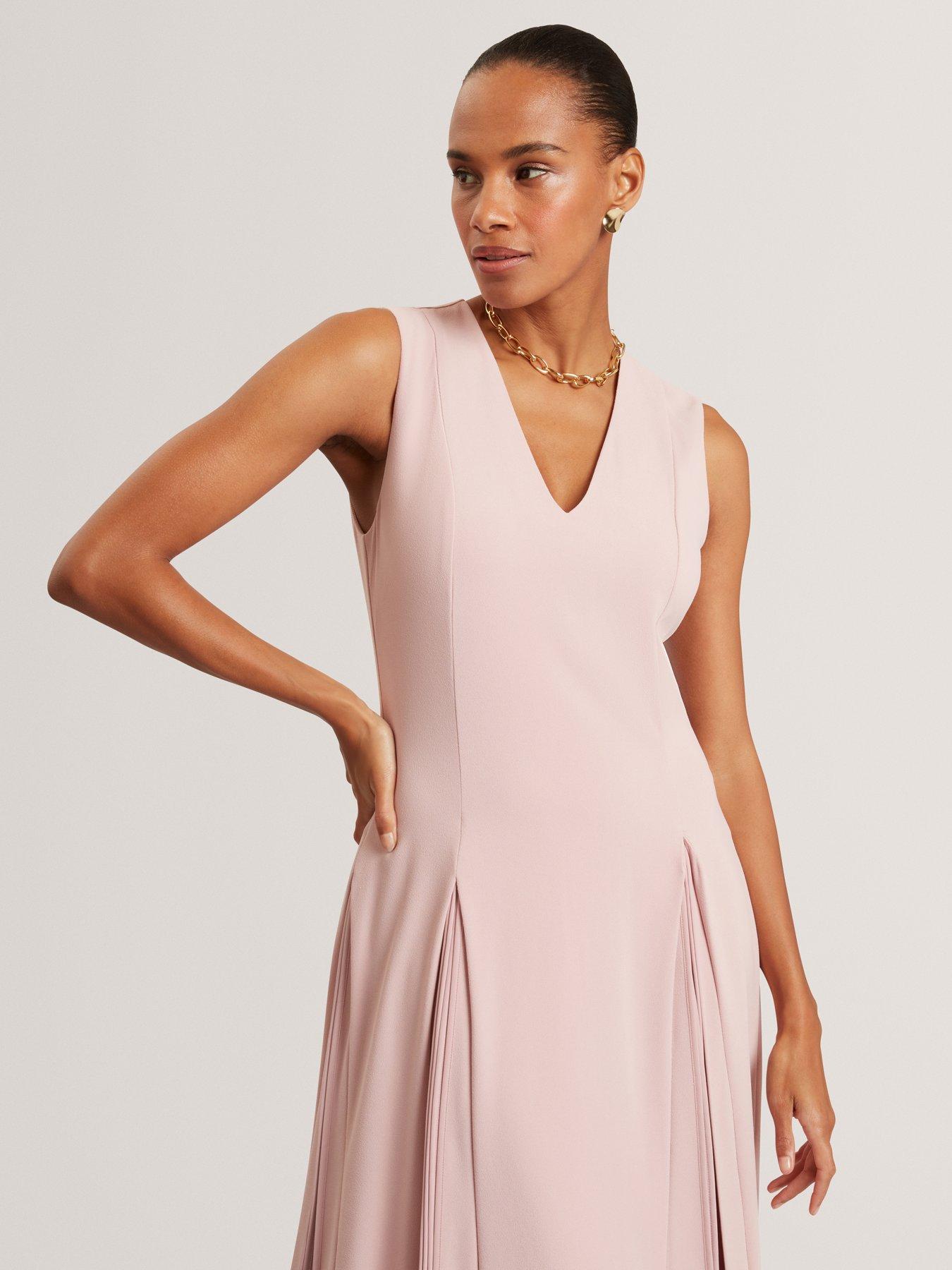 Image 3 of 7 of Ted Baker Midi Dress With Pleat Detail